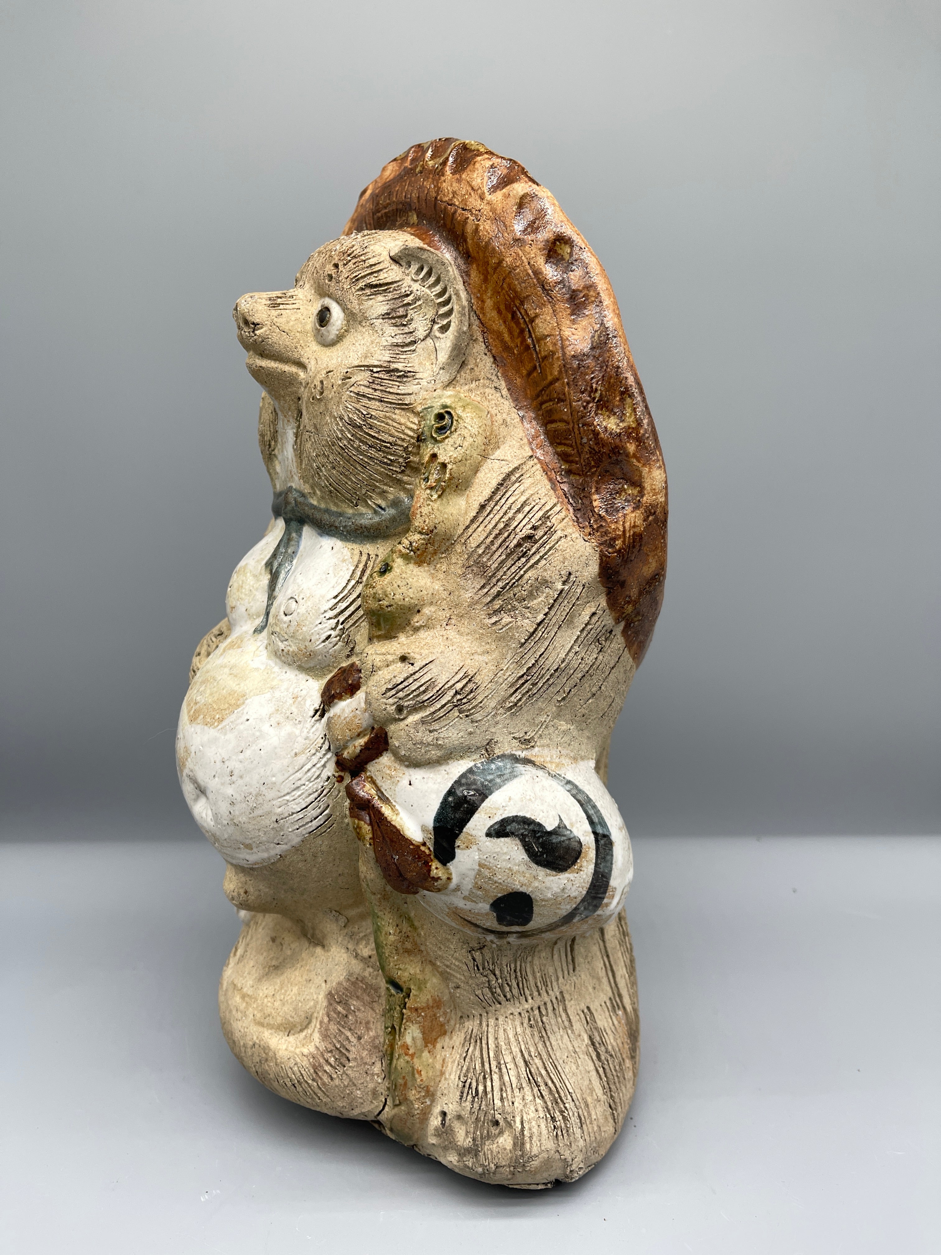 Vintage Tanuki Statue, Hand-Crafted