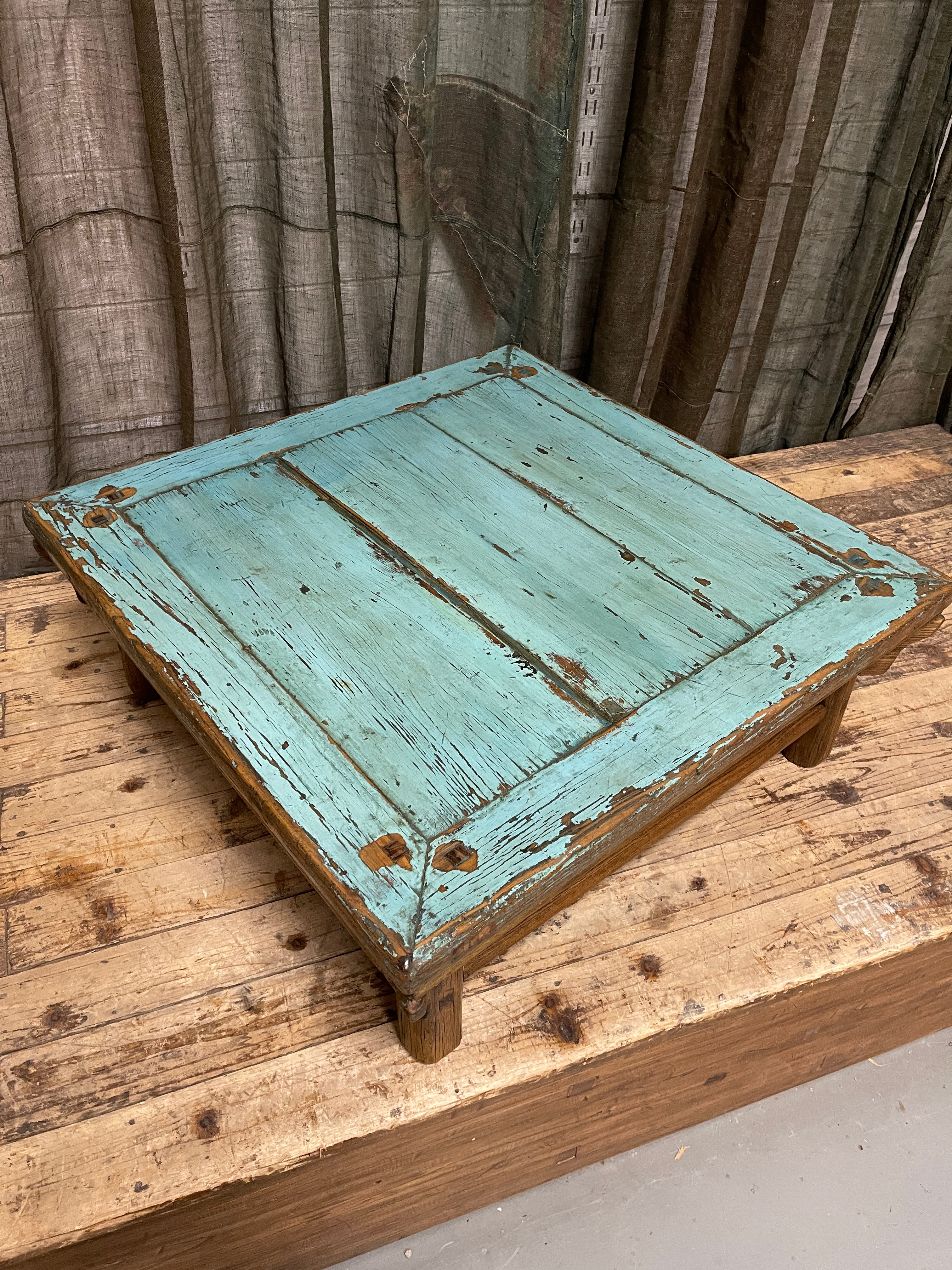 Antique Chinese Square Low Table From Shanxi Province| Elm