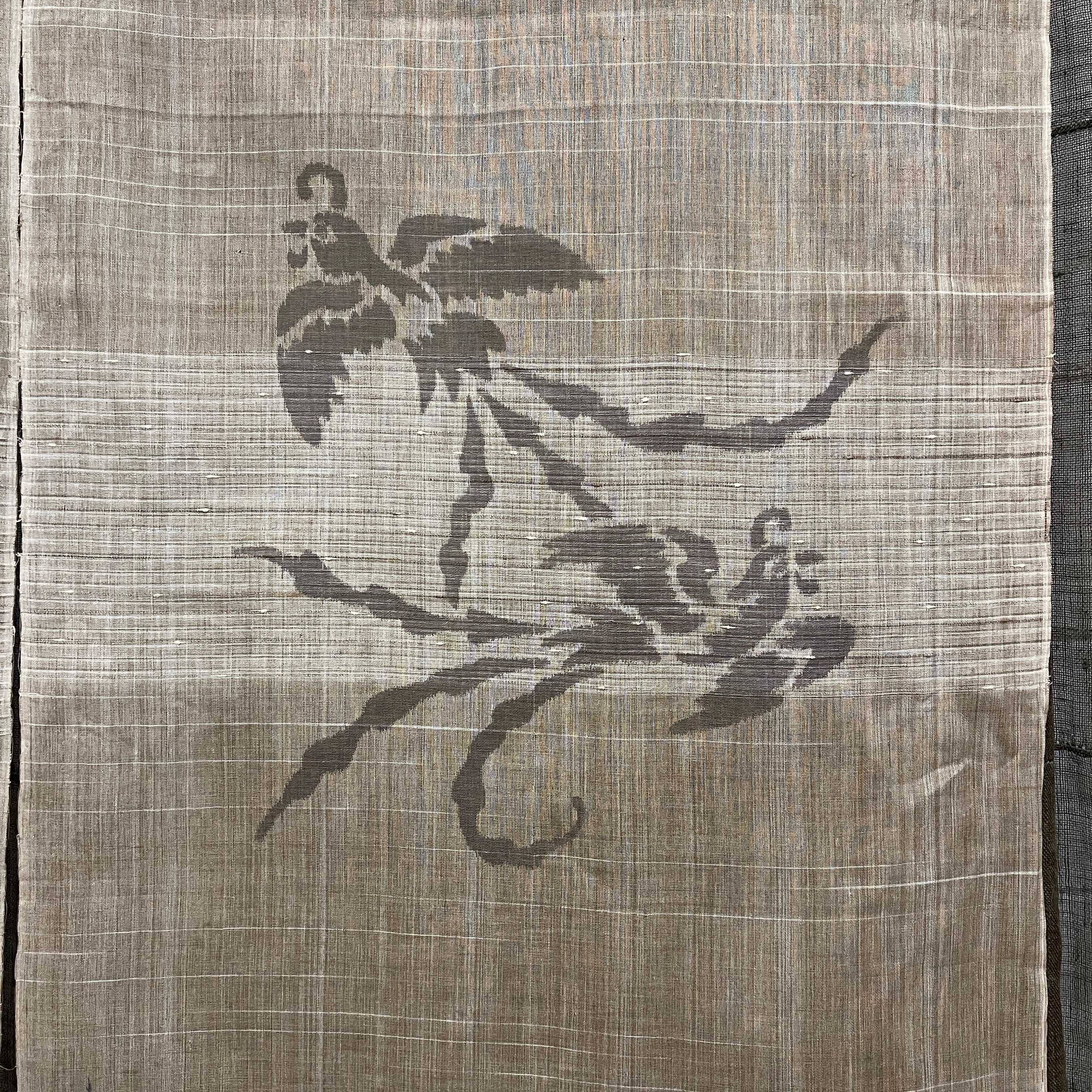 Vintage Hemp Japanese Noren, Panelled Curtain