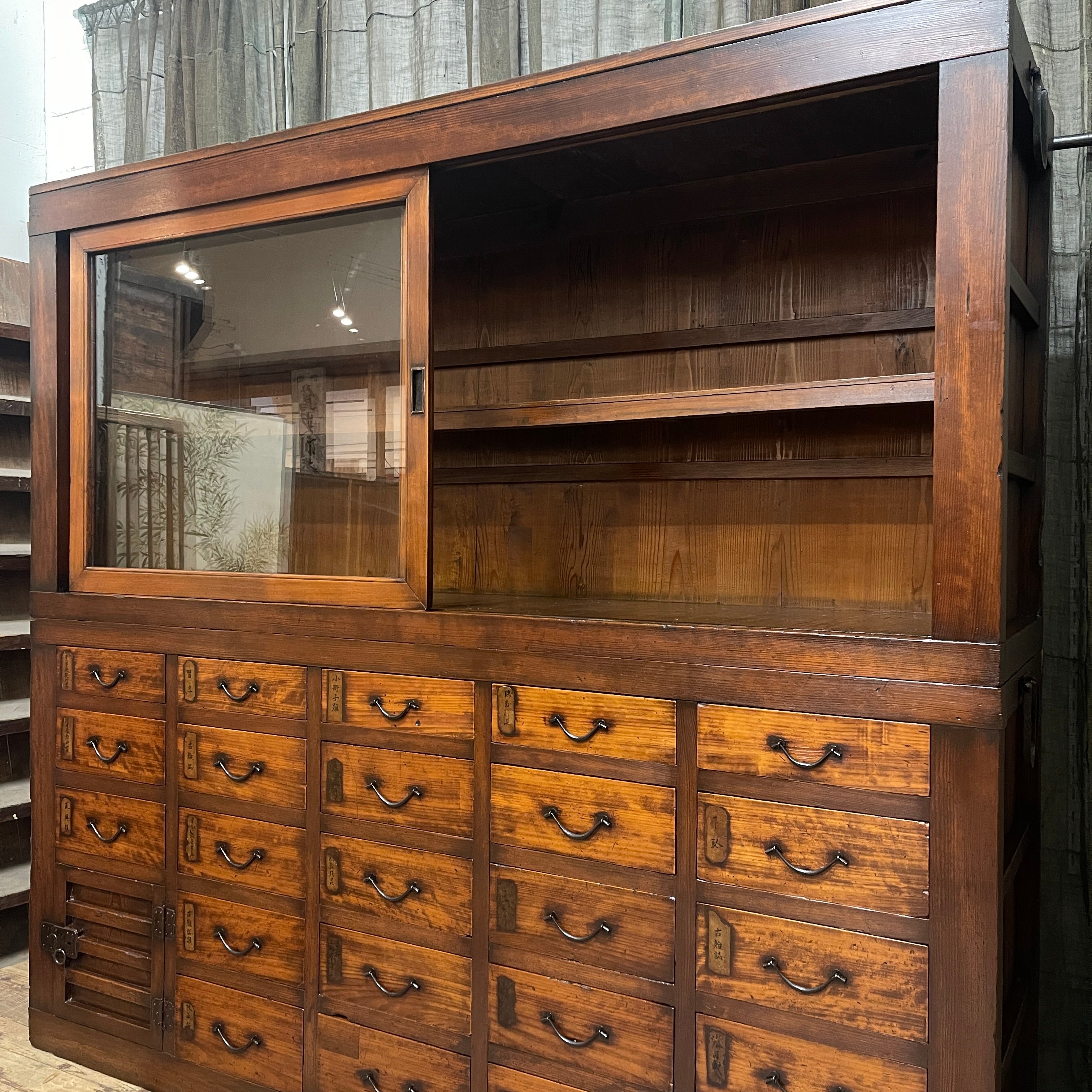 Japanese Shop Chest From Kyoto - Cedar & Cypress | Meiji