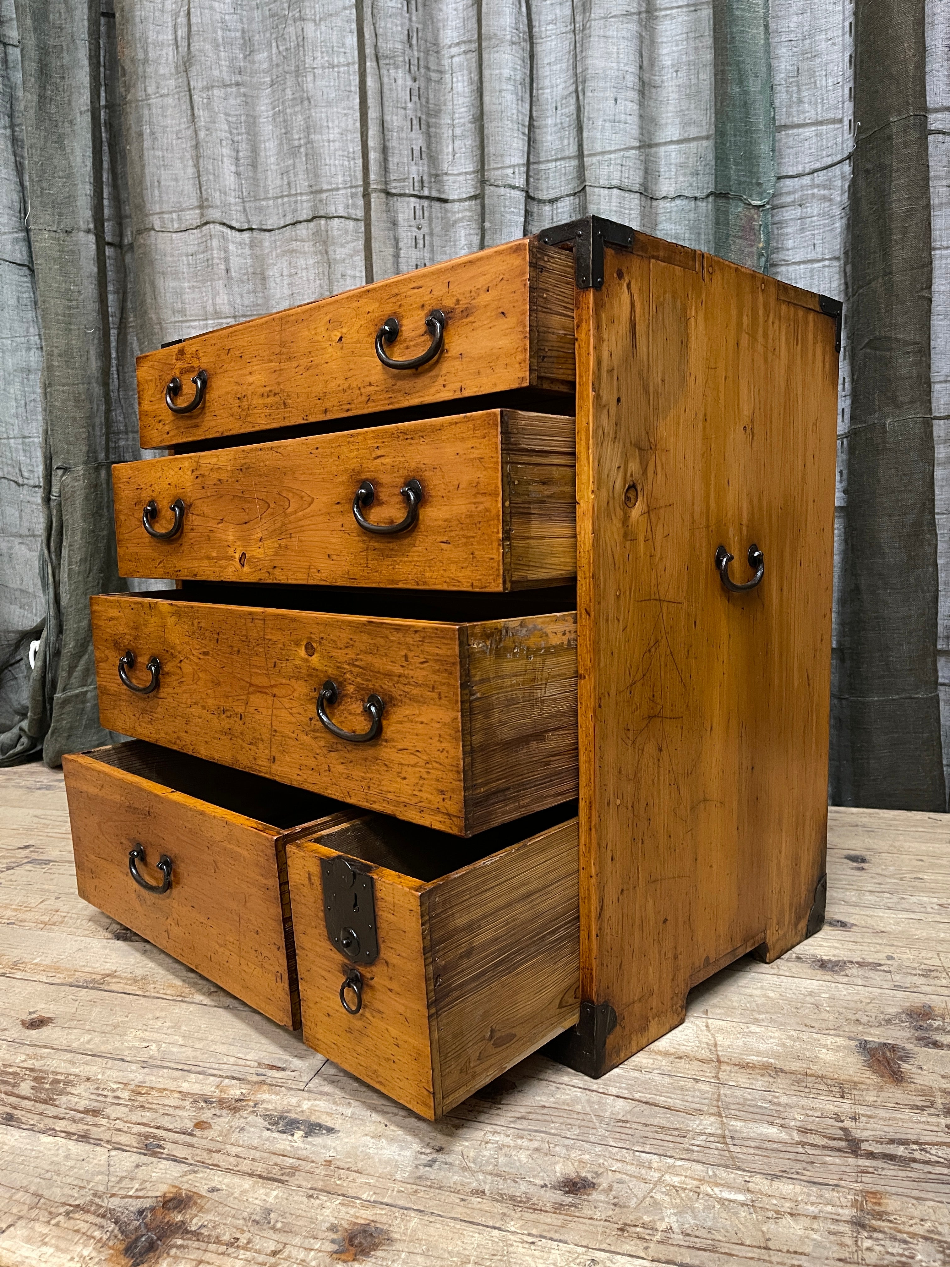 Ko Dansu, Japanese Side Cabinet - Cypress | 1880's