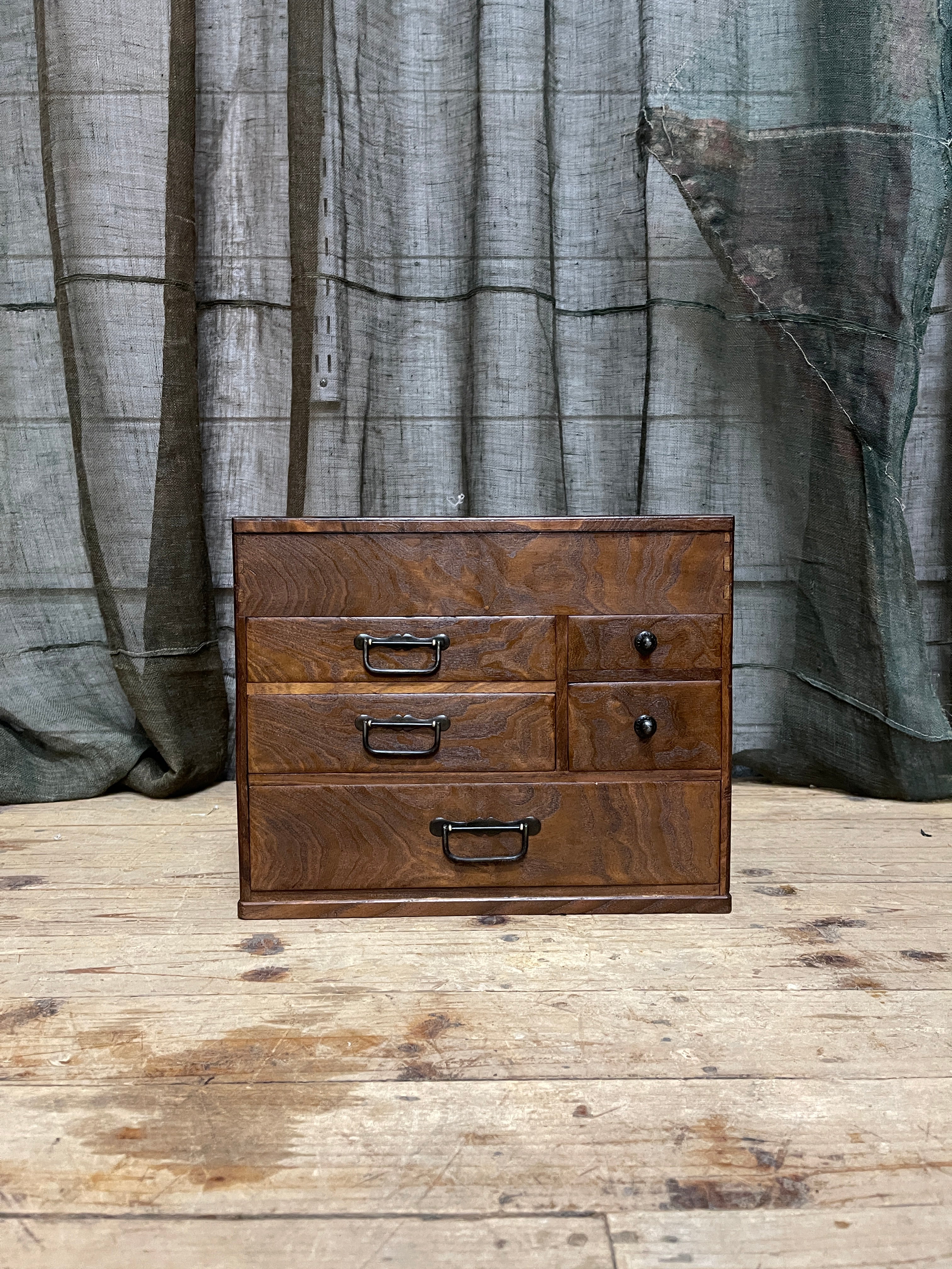 Vintage Japanese Sewing Box, Hari Bako - Elm | Midcentury
