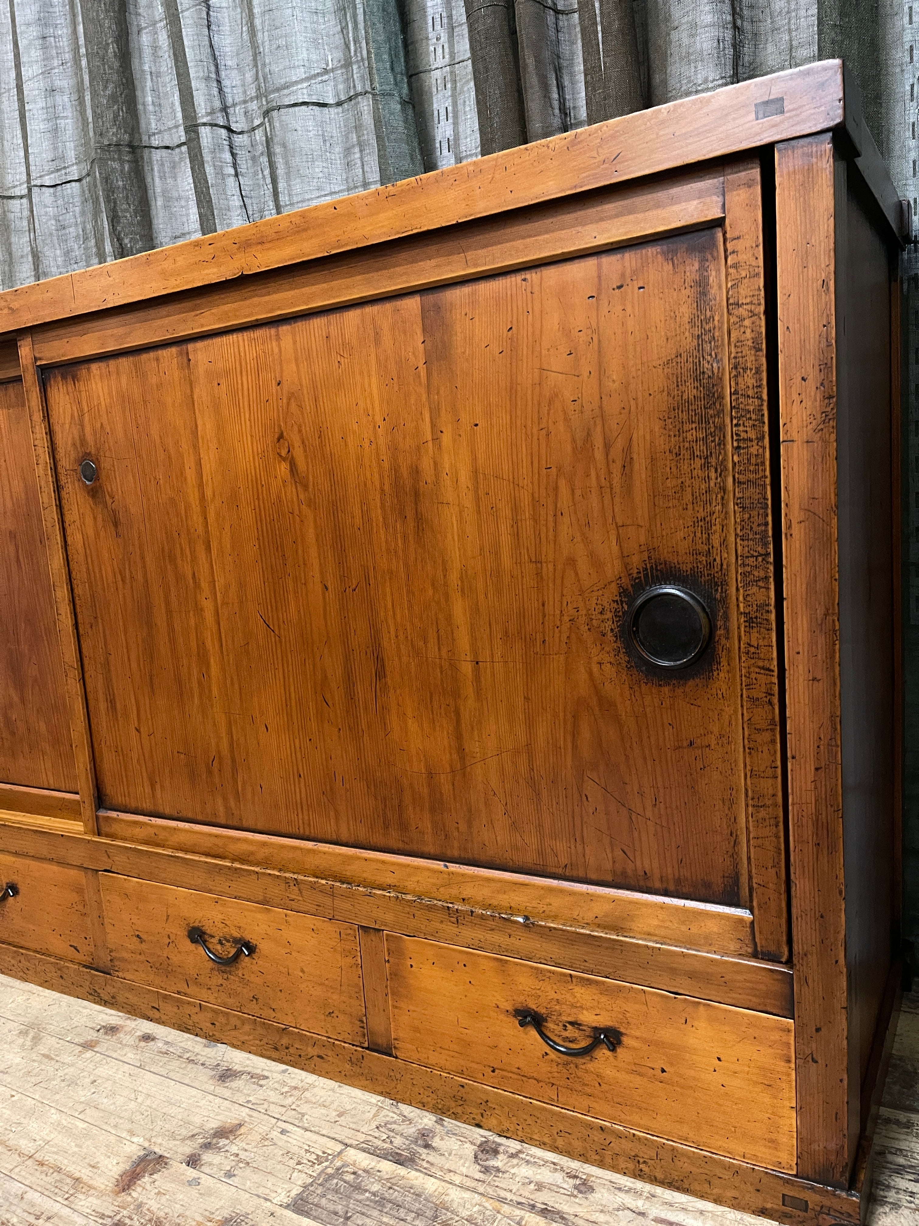 Antique Japanese Sideboard - Cedar | Meiji