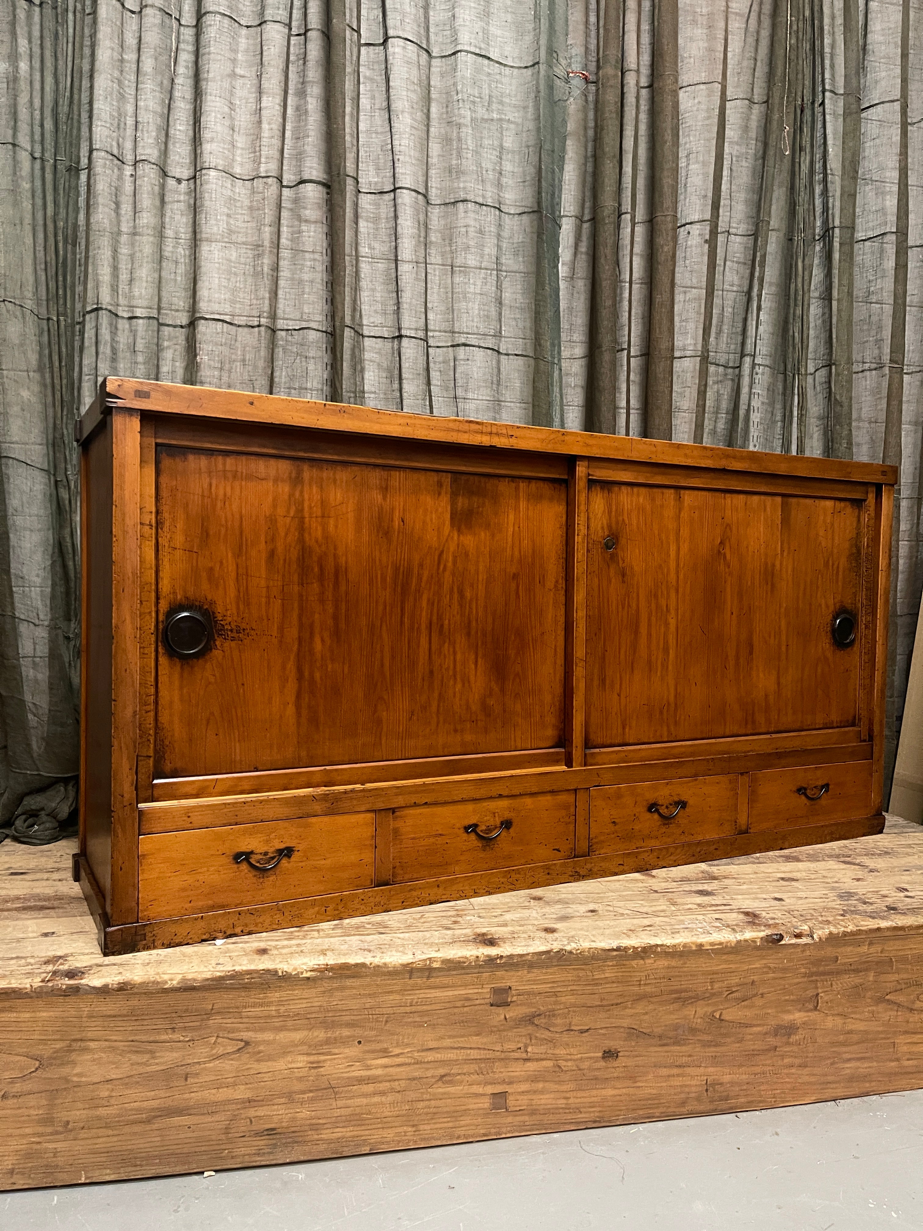 Antique Japanese Sideboard - Cedar | Meiji