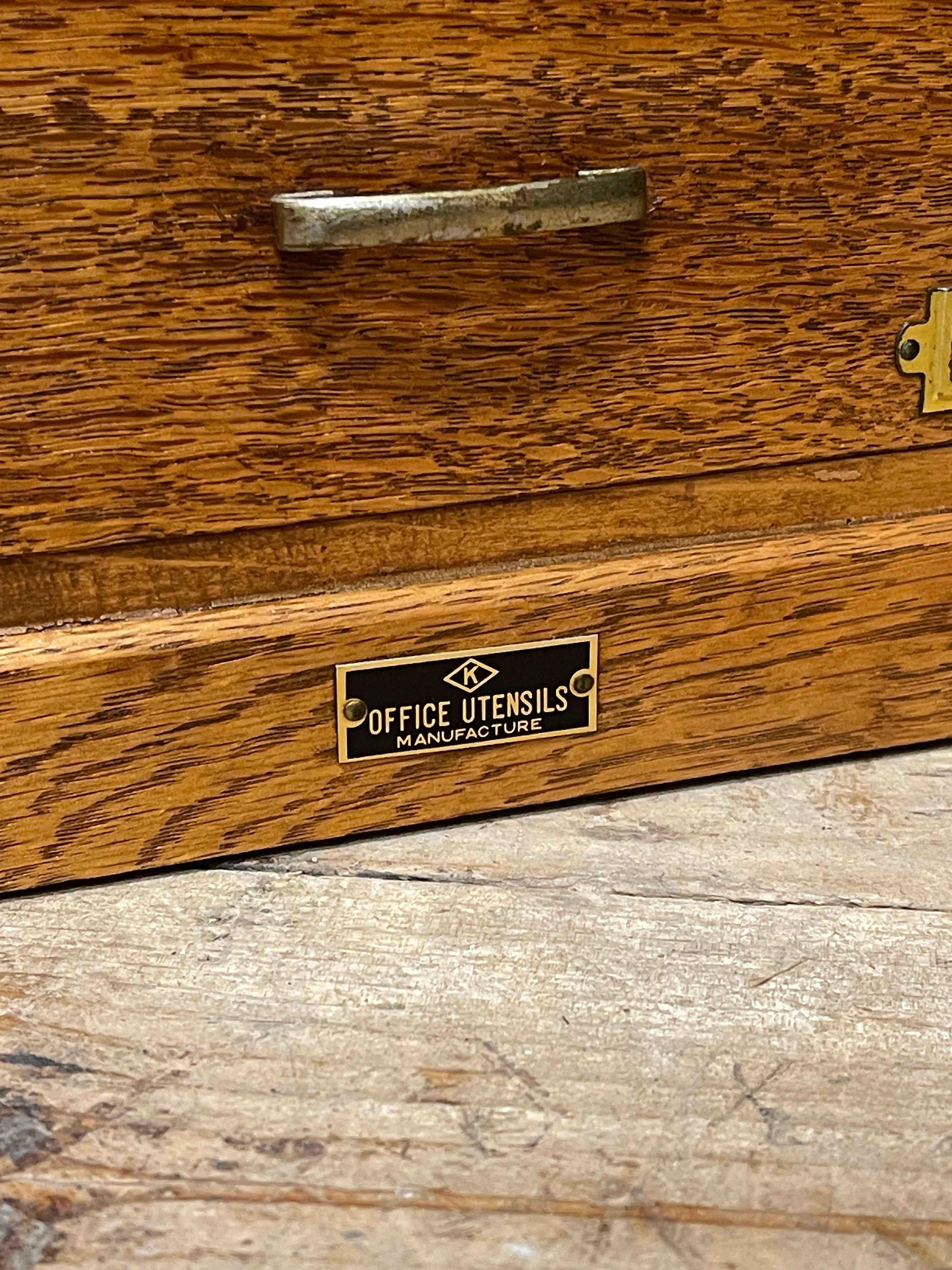 Vintage Japanese Document Drawers - Oak | Midcentury