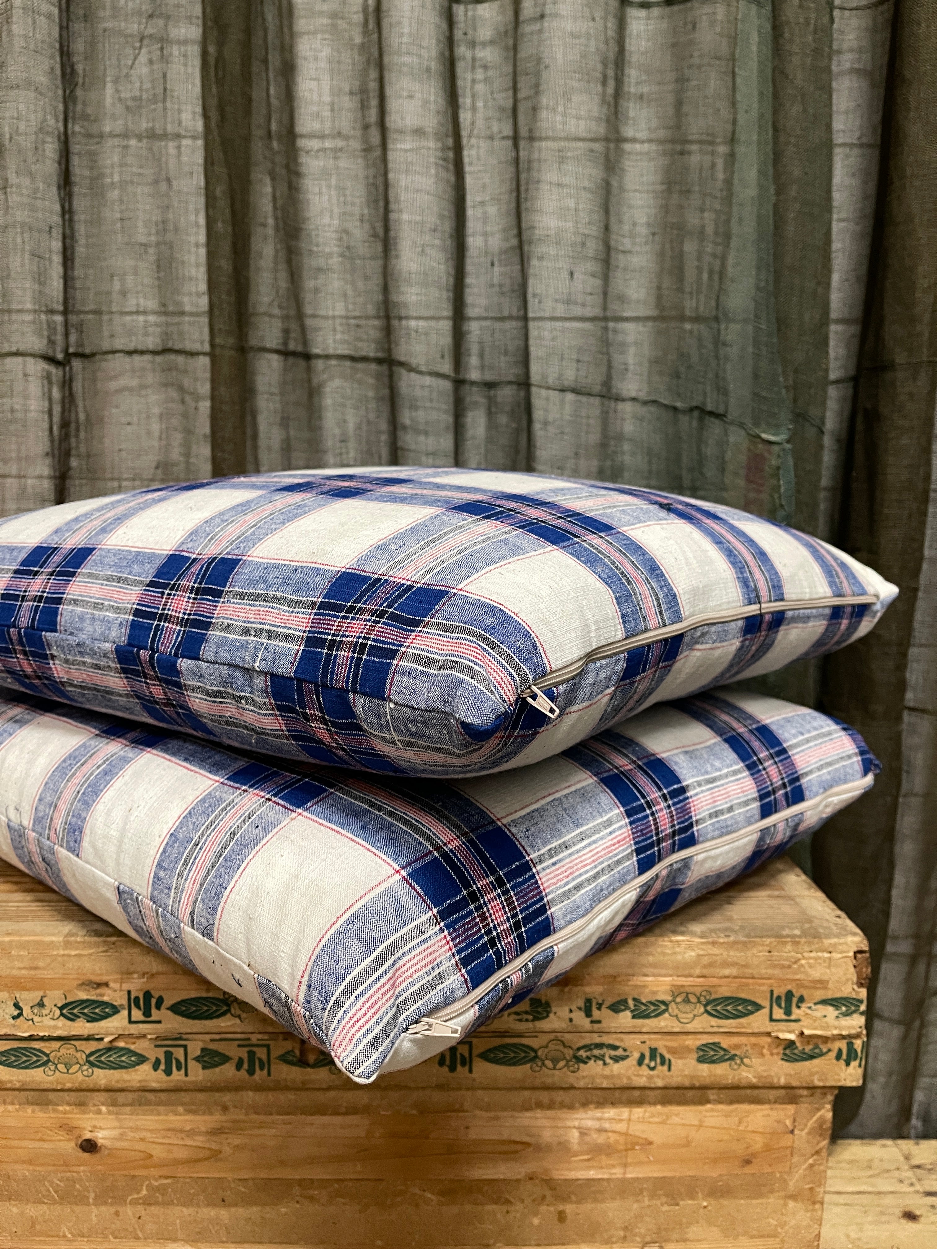 Japanese Floor Cushions Covered with Cotton Fabric