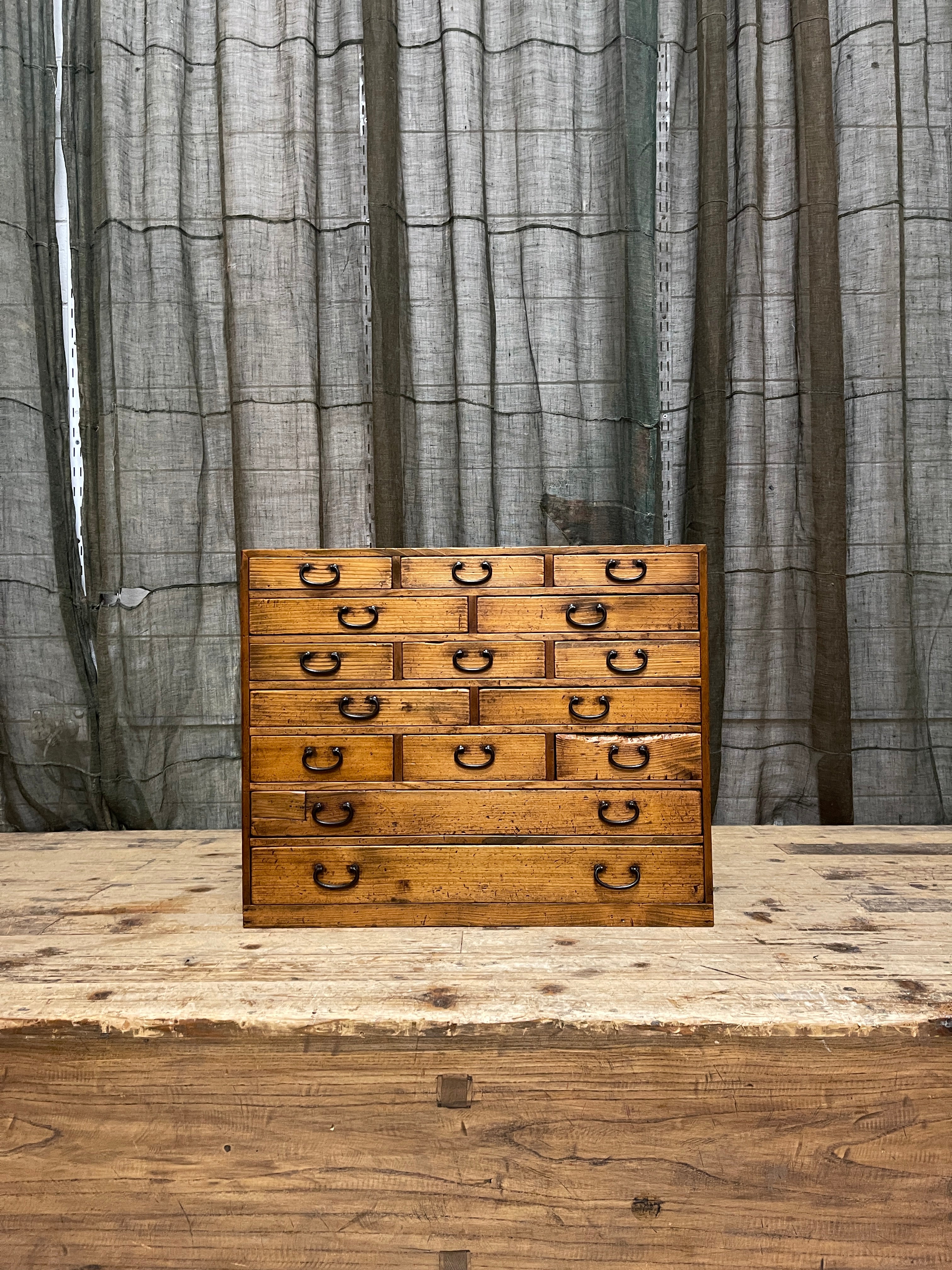 Antique Japanese Multi Drawer Chest - Cypress | Meiji c.1900.