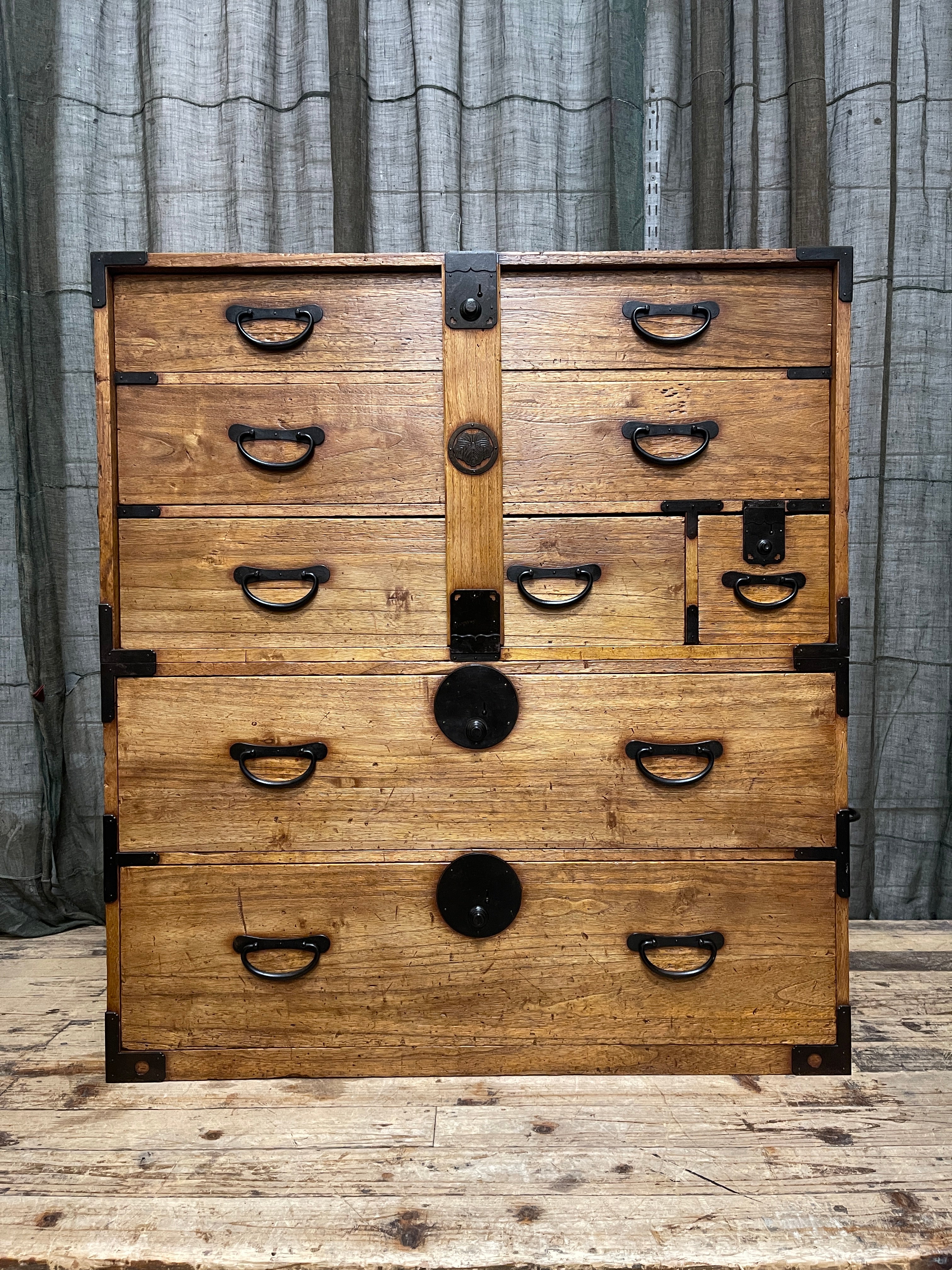 Japanese Kimono Storage Chest-on-Chest, Isho Dansu - Paulownia | Meiji