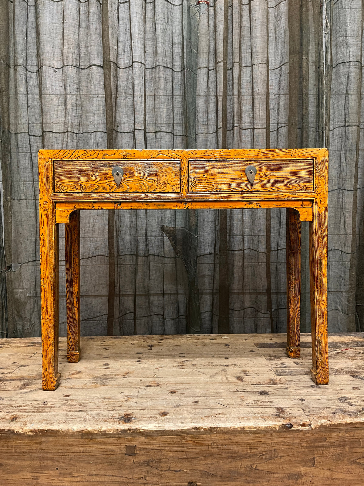 Chinese Orange Lacquered Hall Table