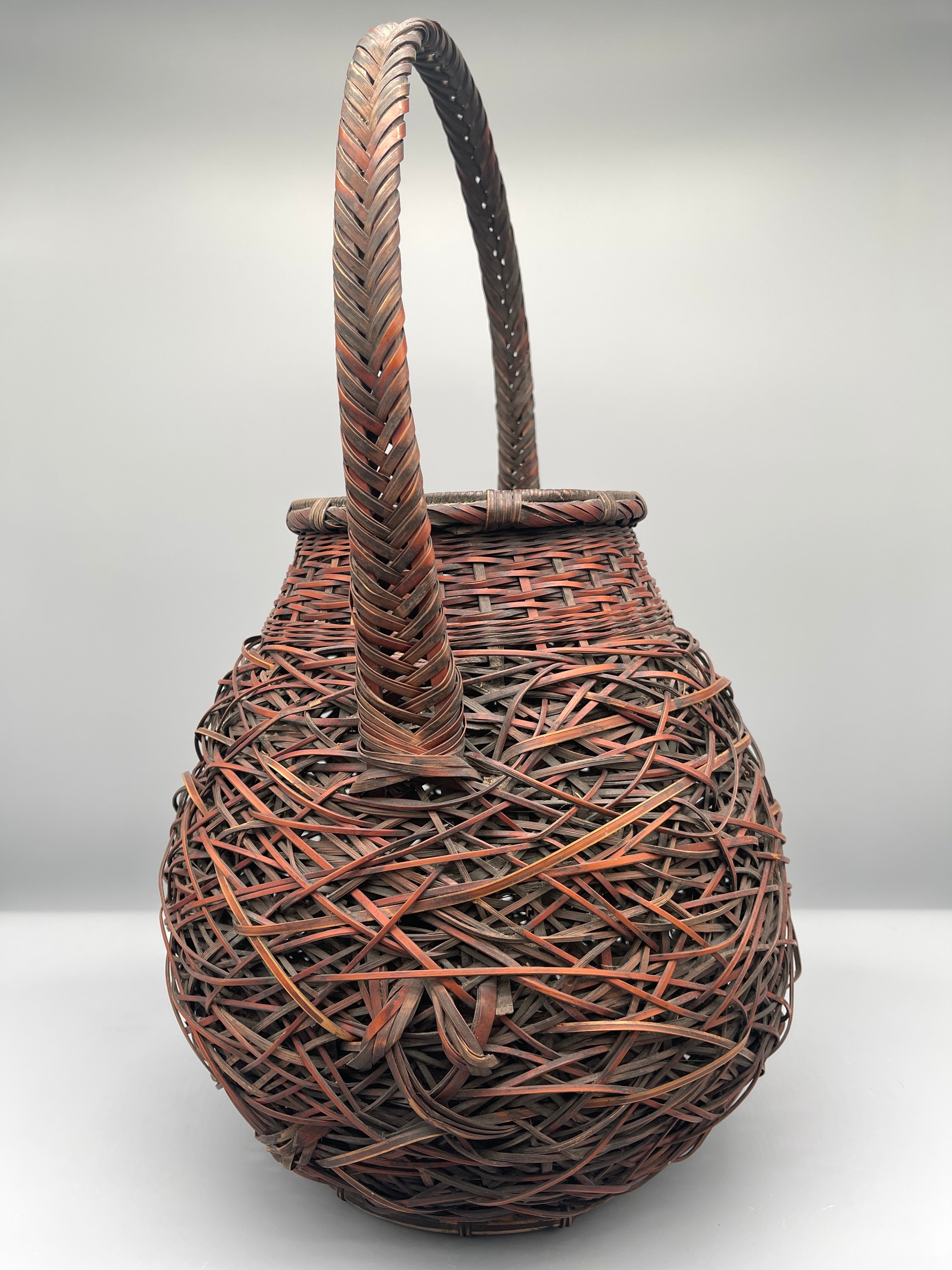 Vintage Japanese Woven Bamboo Ikebana Basket