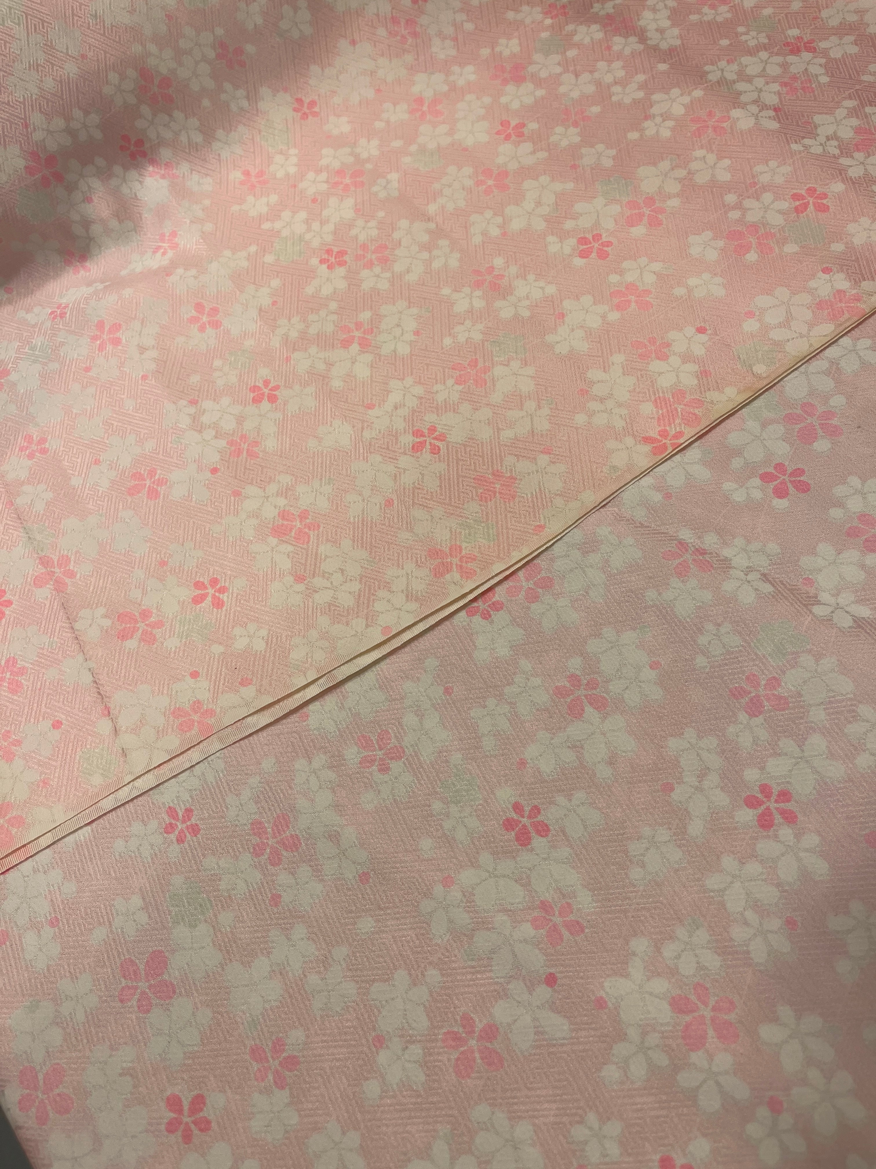 Japanese Pink Silk with Blossoms