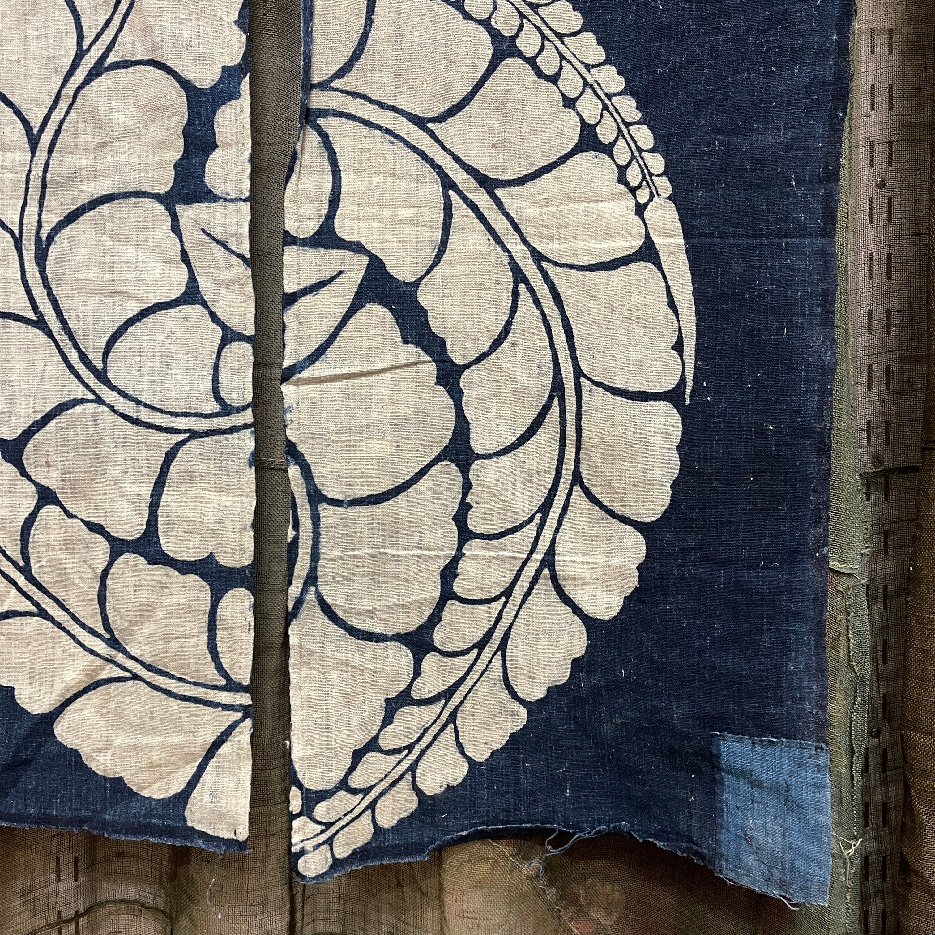 Antique Katazome Stencil Dyed Indigo Cotton Panels