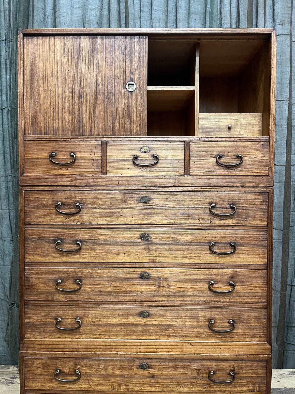 Japanese Three-Piece Kimono Chest of Drawers - Paulownia | Midcentury