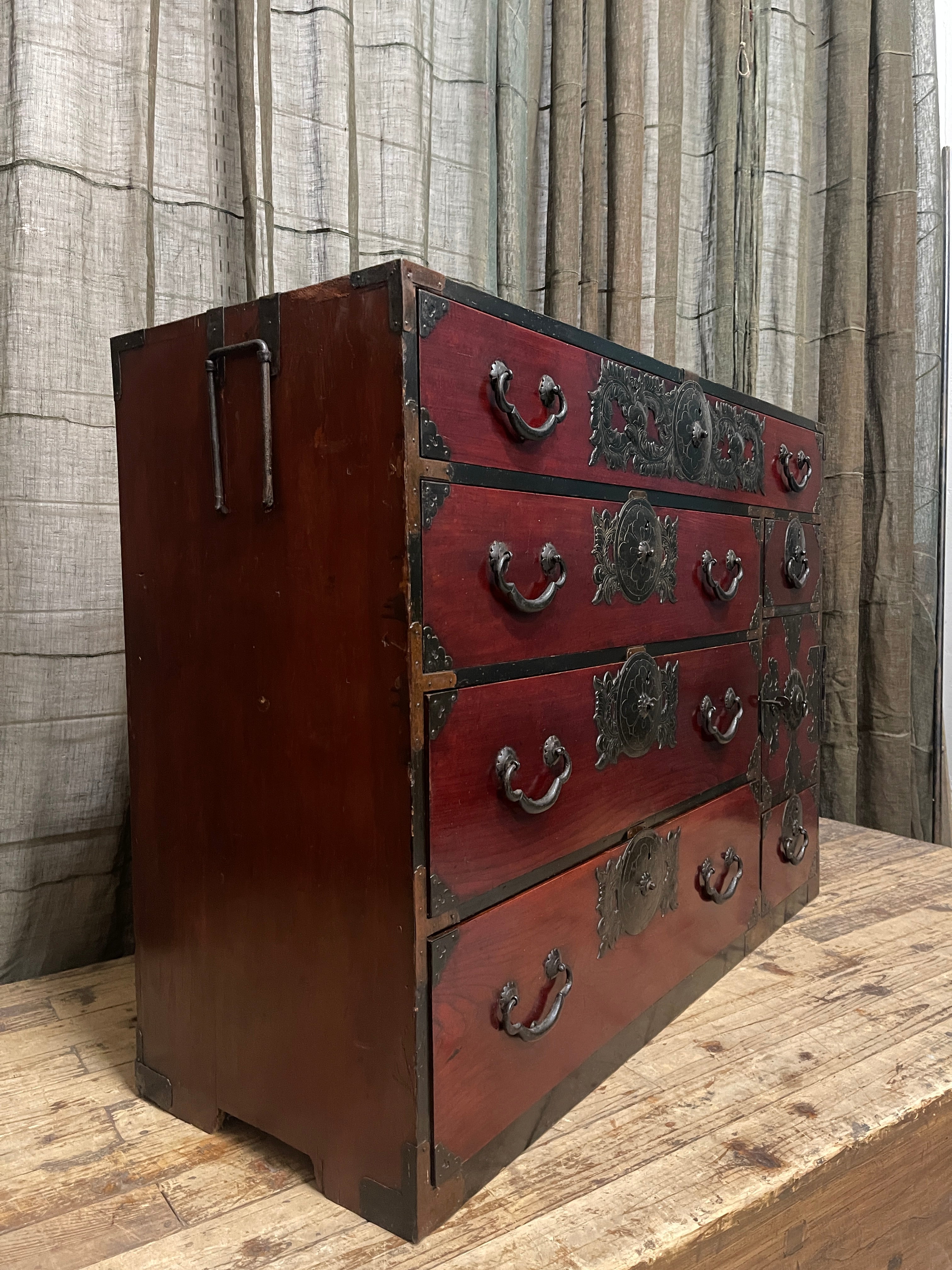 Japanese Lacquered Kimono Chest of Drawers - Meiji