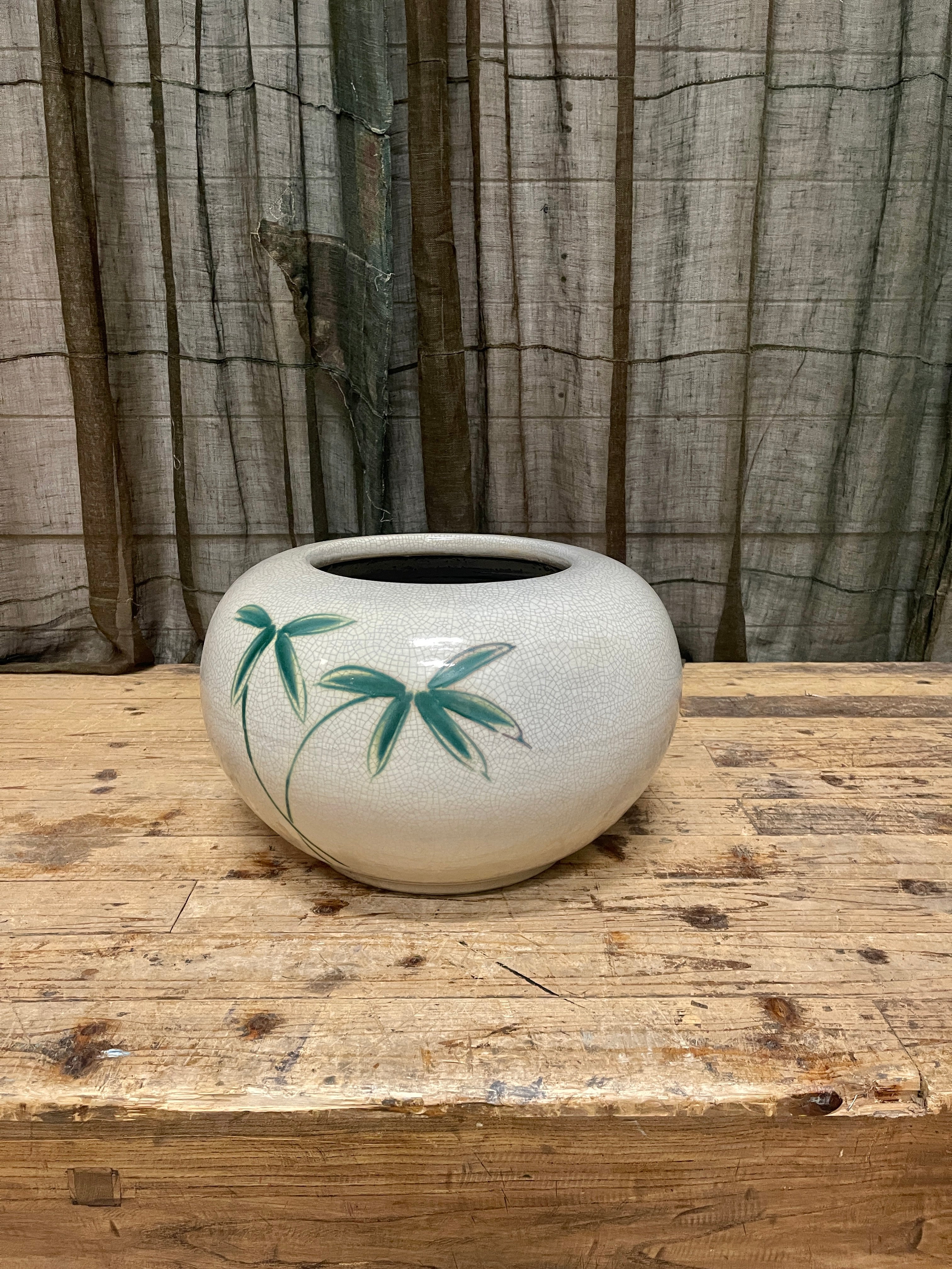 Japanese Porcelain Crackle glaze Hibachi | c.1960