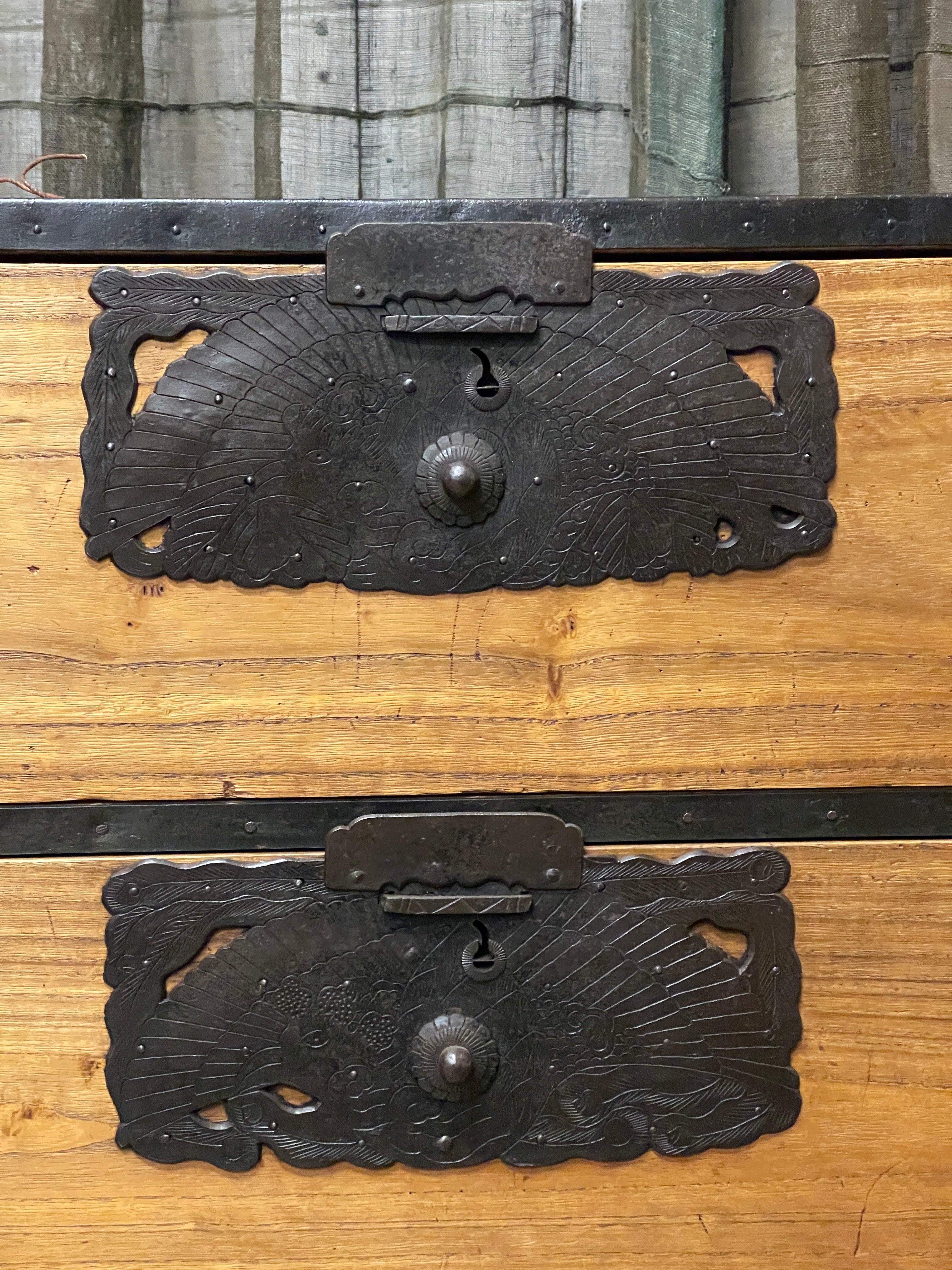 Isho Dansu, Rare Japanese Two Piece Clothing Chest - Paulownia | Meiji