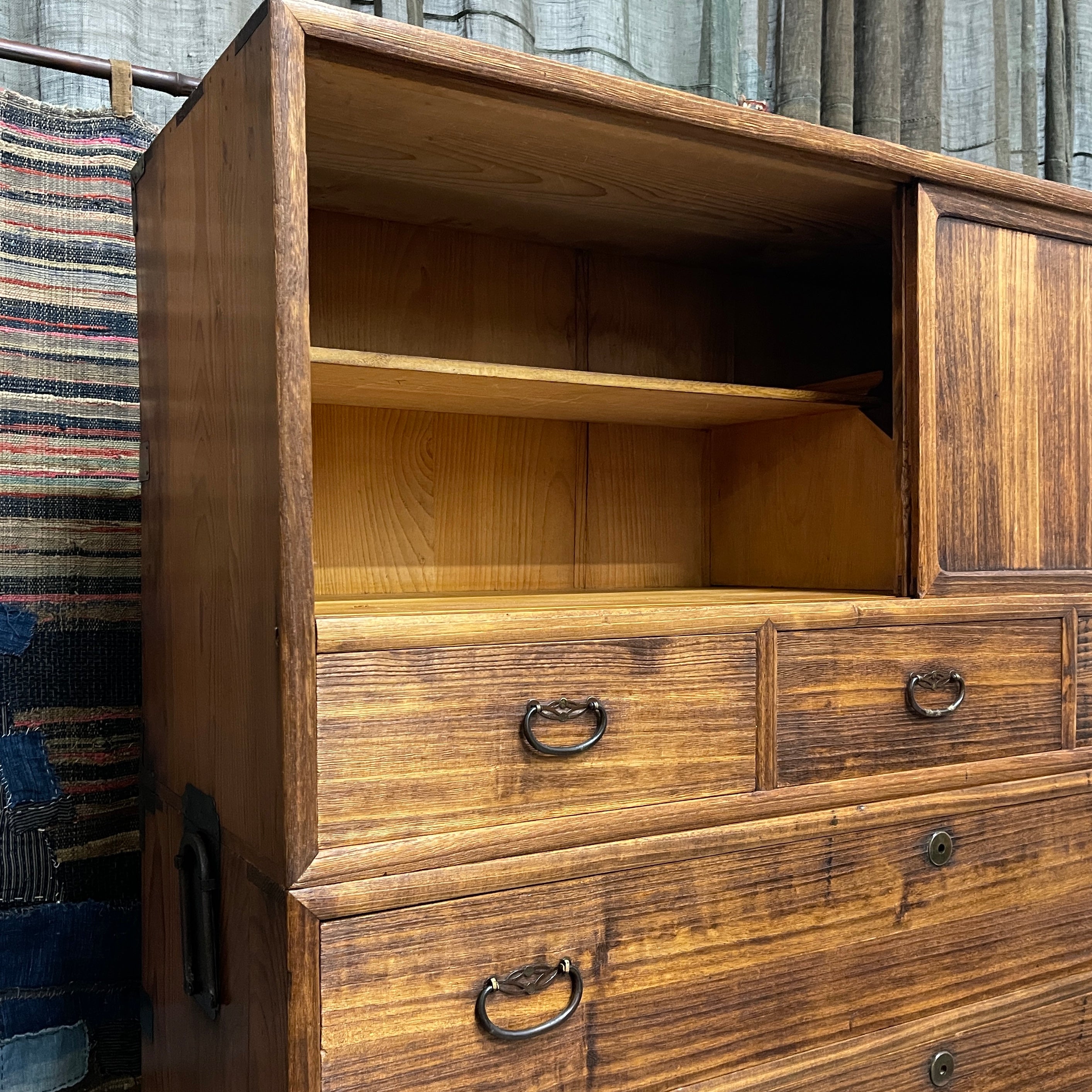 Japanese Three-Piece Kimono Chest of Drawers - Paulownia & Cypress| 1930's
