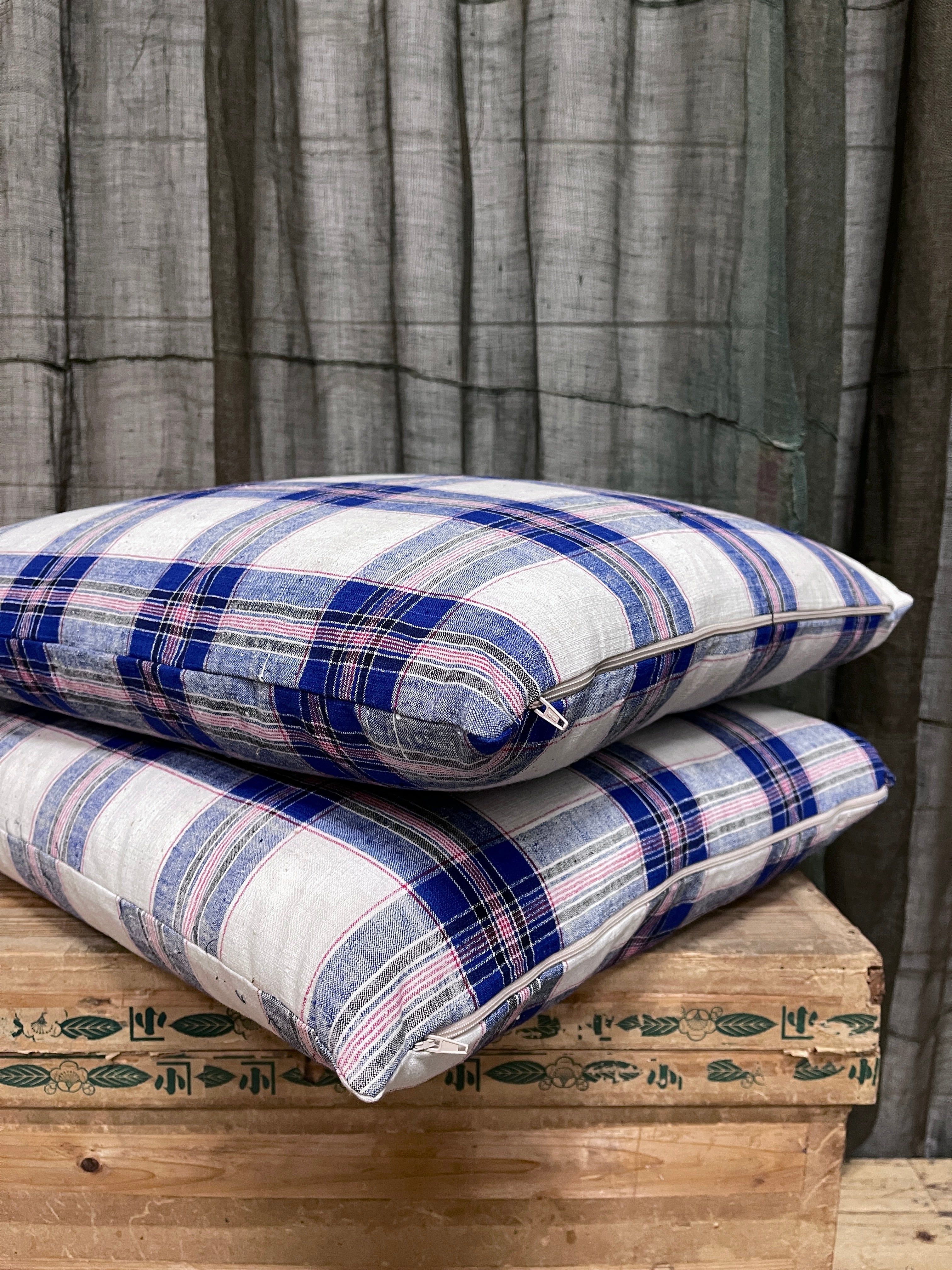 Japanese Floor Cushions Covered with Cotton Fabric
