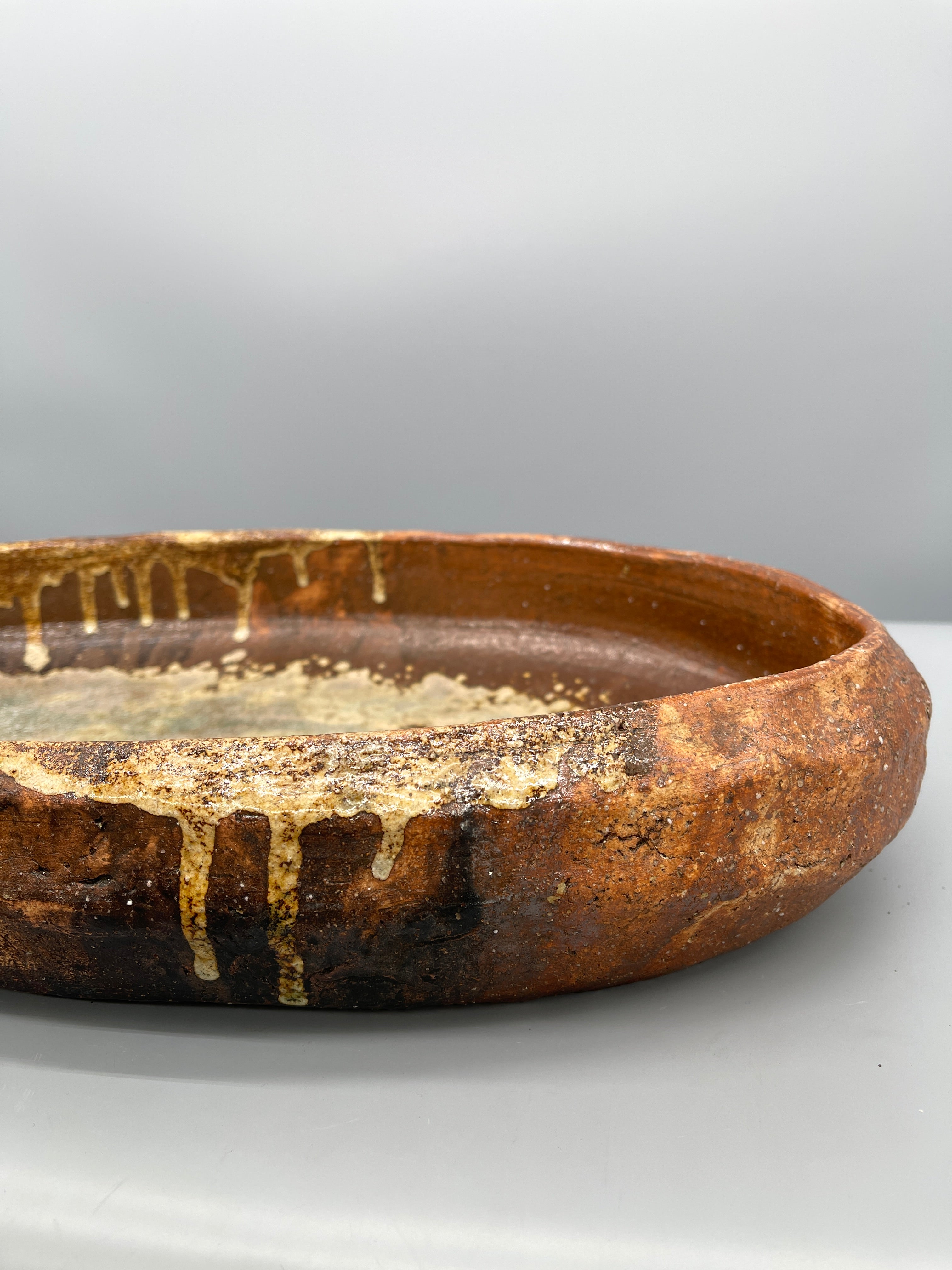 Vintage Japanese Suiban, Ikebana Vessel - Shigaraki Ware