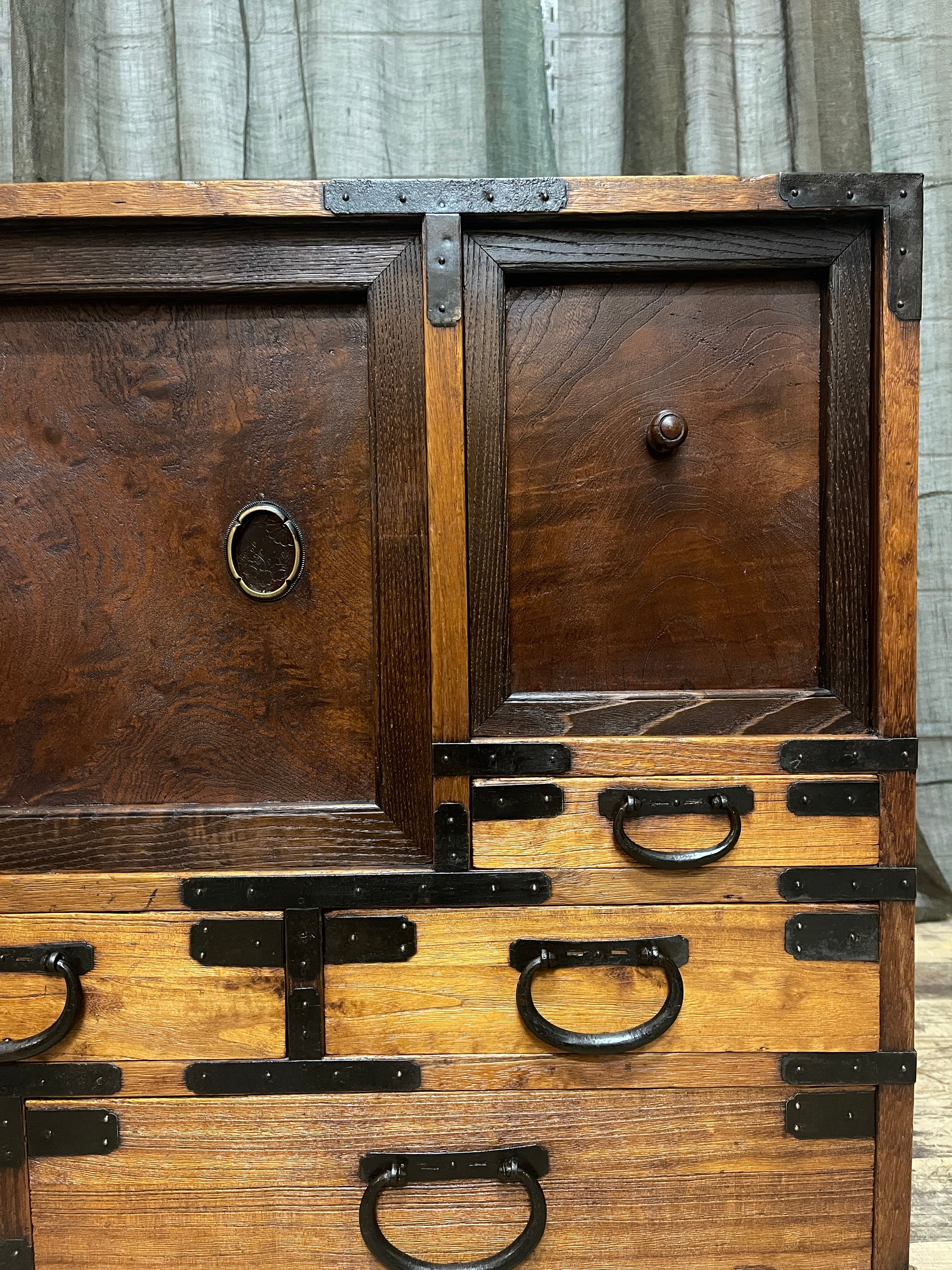 Antique Japanese Low Cabinet from Kyoto - Paulownia & Elm | Meiji