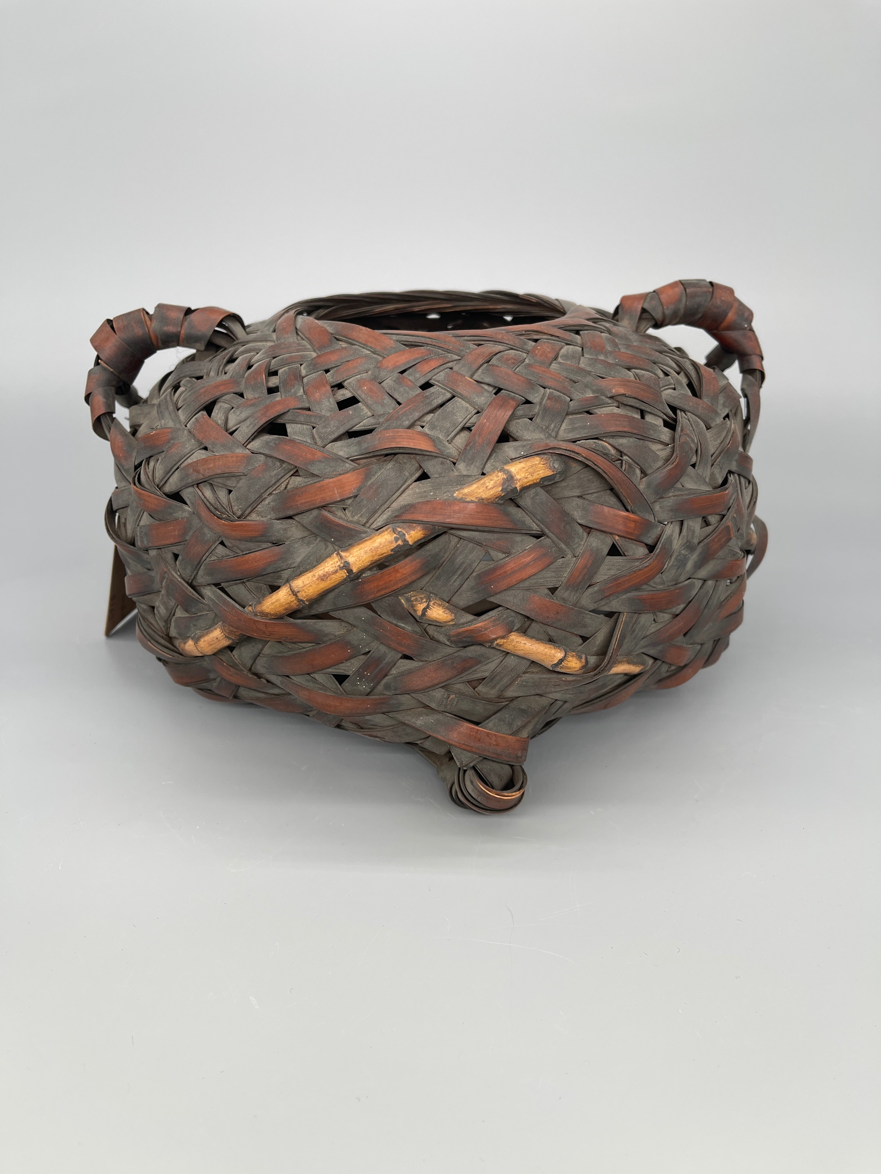 Vintage Japanese Woven Bamboo Ikebana Basket