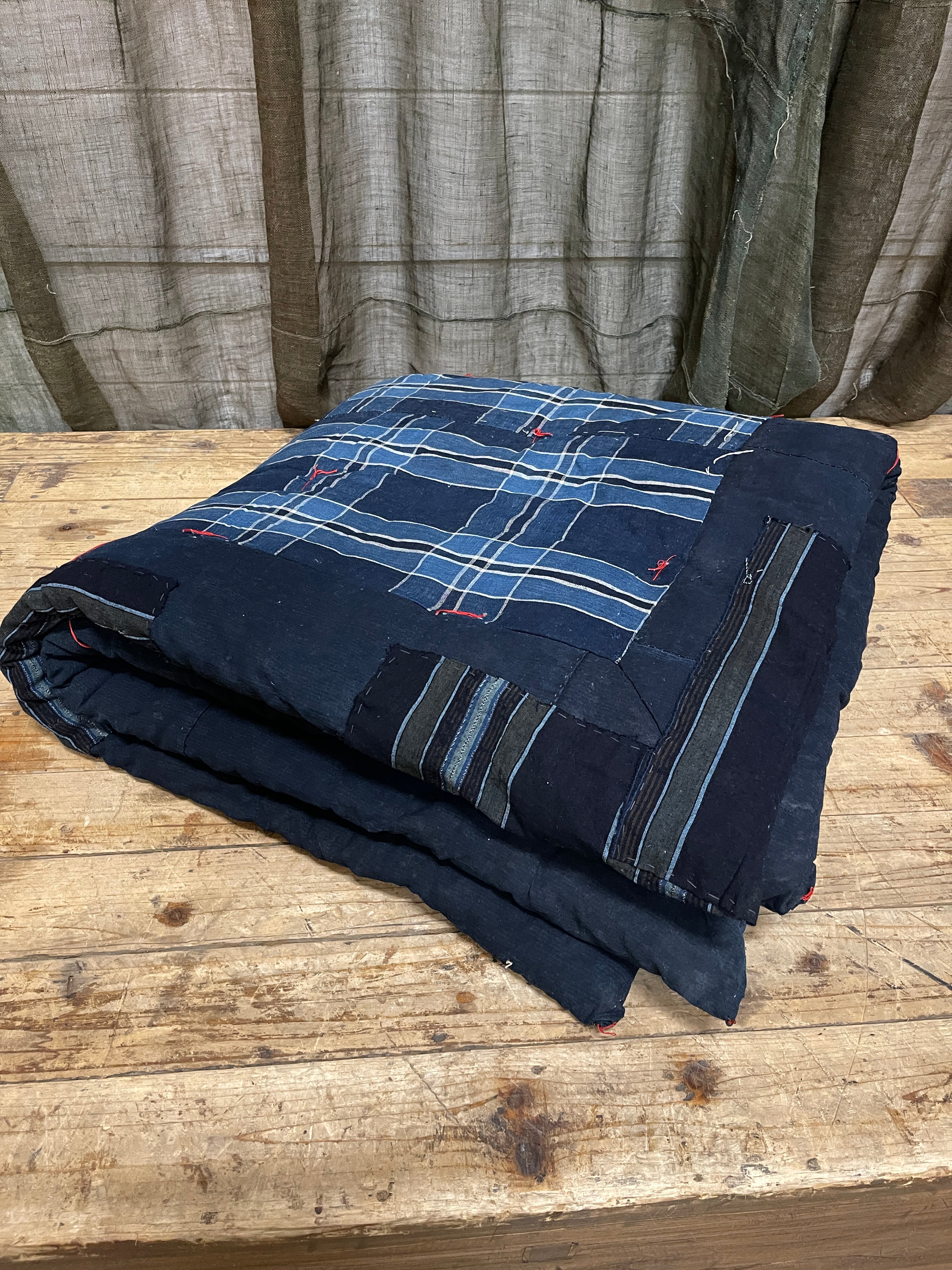 Antique Japanese Indigo Cotton Futon | Meiji