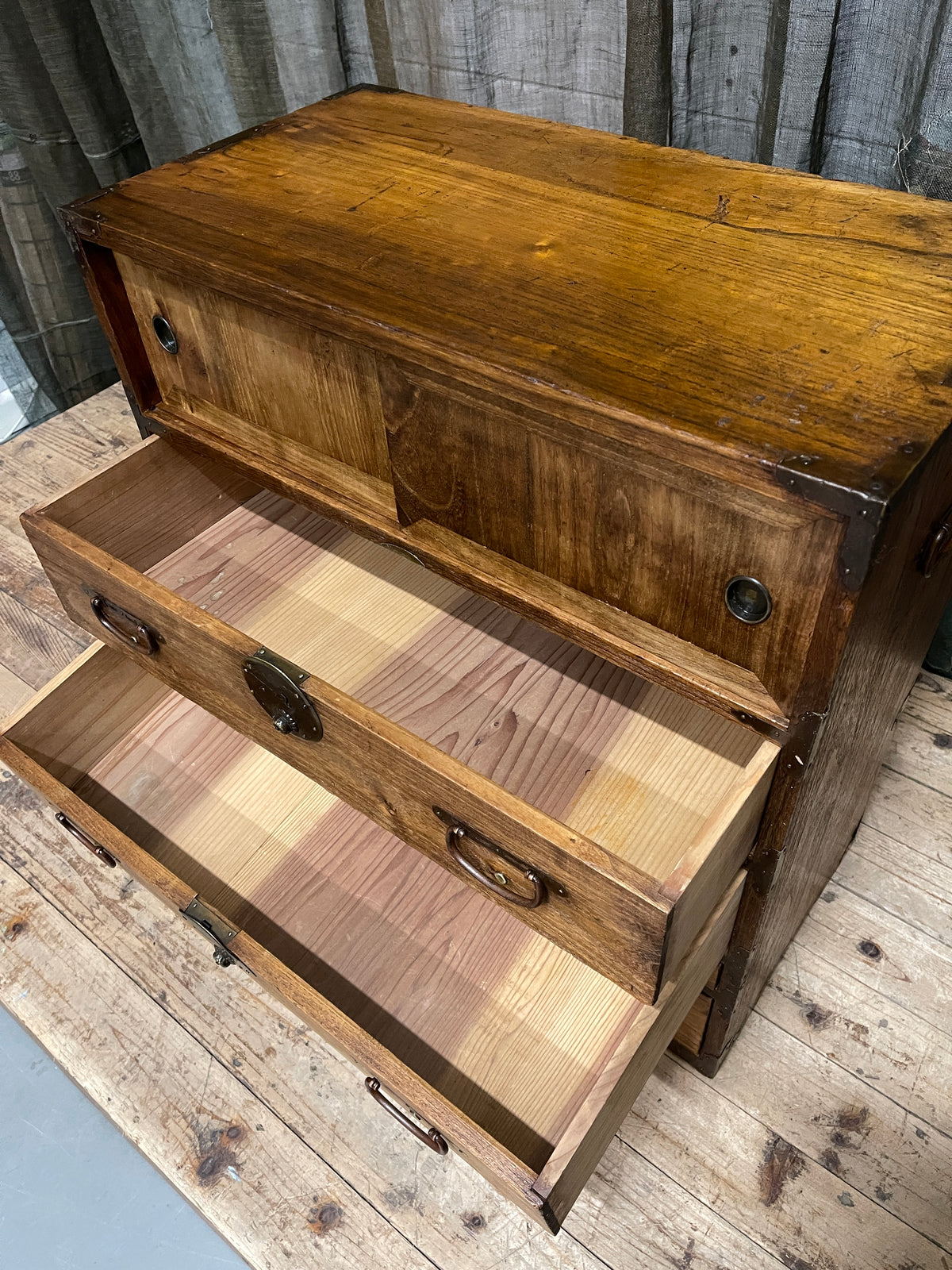 Ko Dansu, Japanese Side Cabinet - Paulownia | Taisho