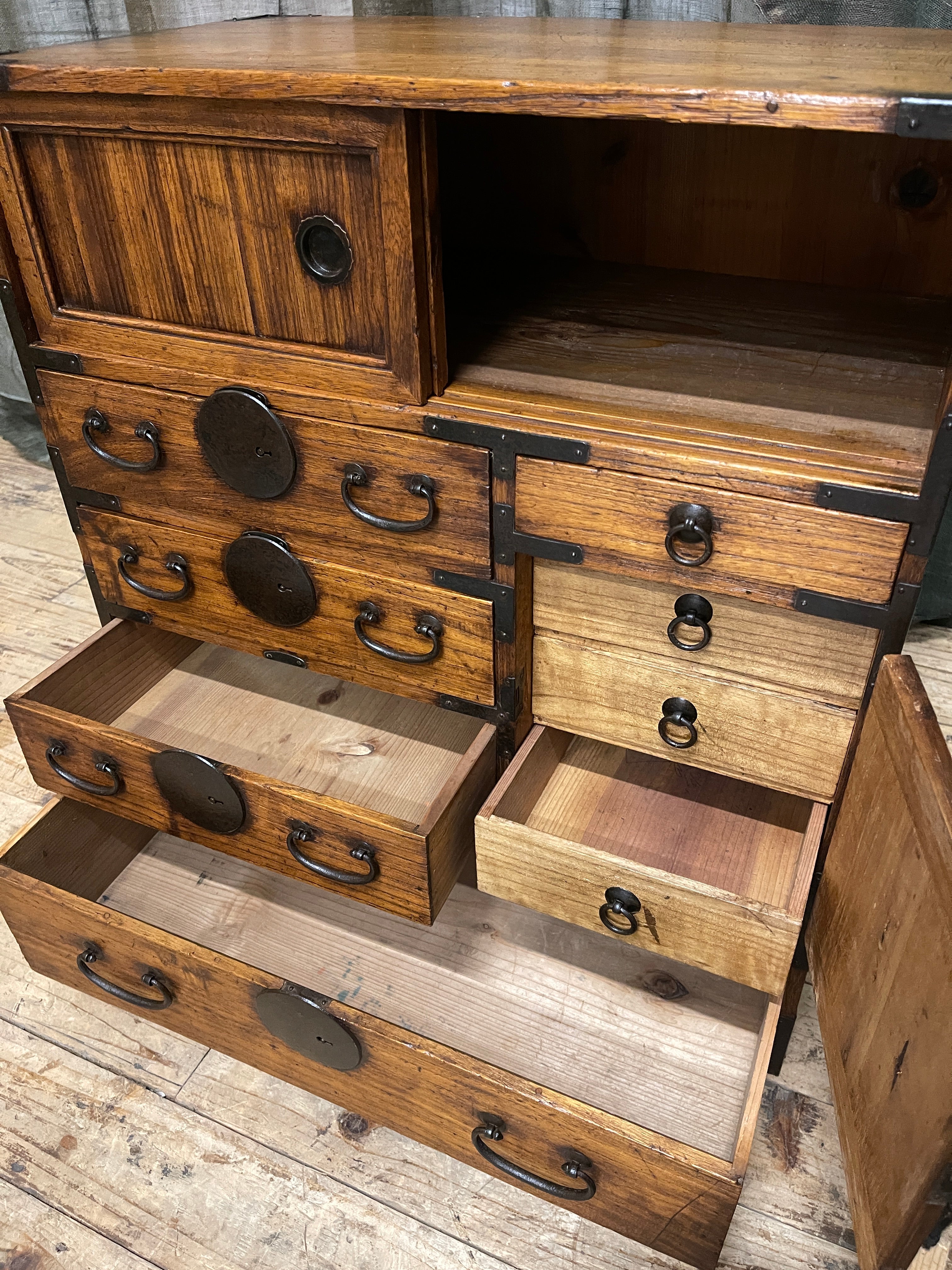 Ko Dansu, Japanese Side Cabinet - Cypress & Paulownia | Meiji