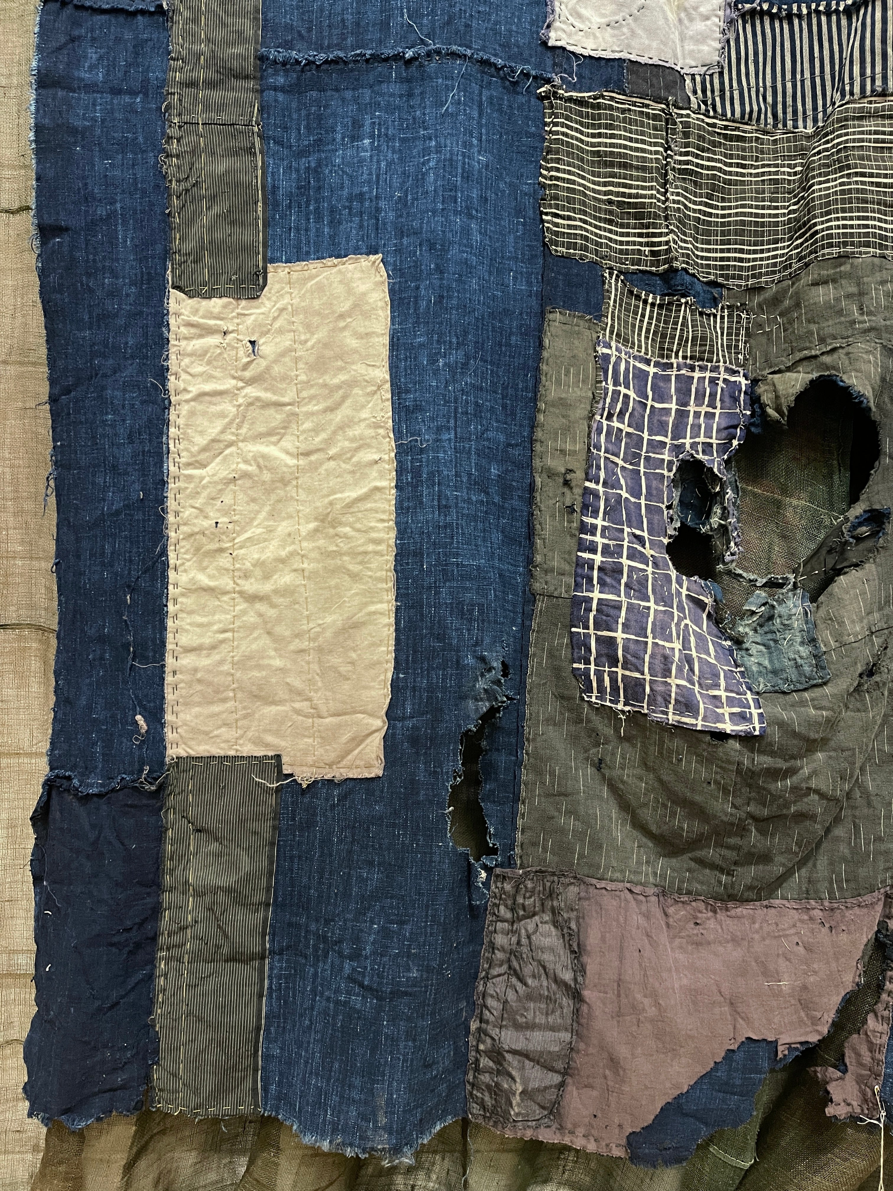 Antique Japanese Indigo Boro Cloth