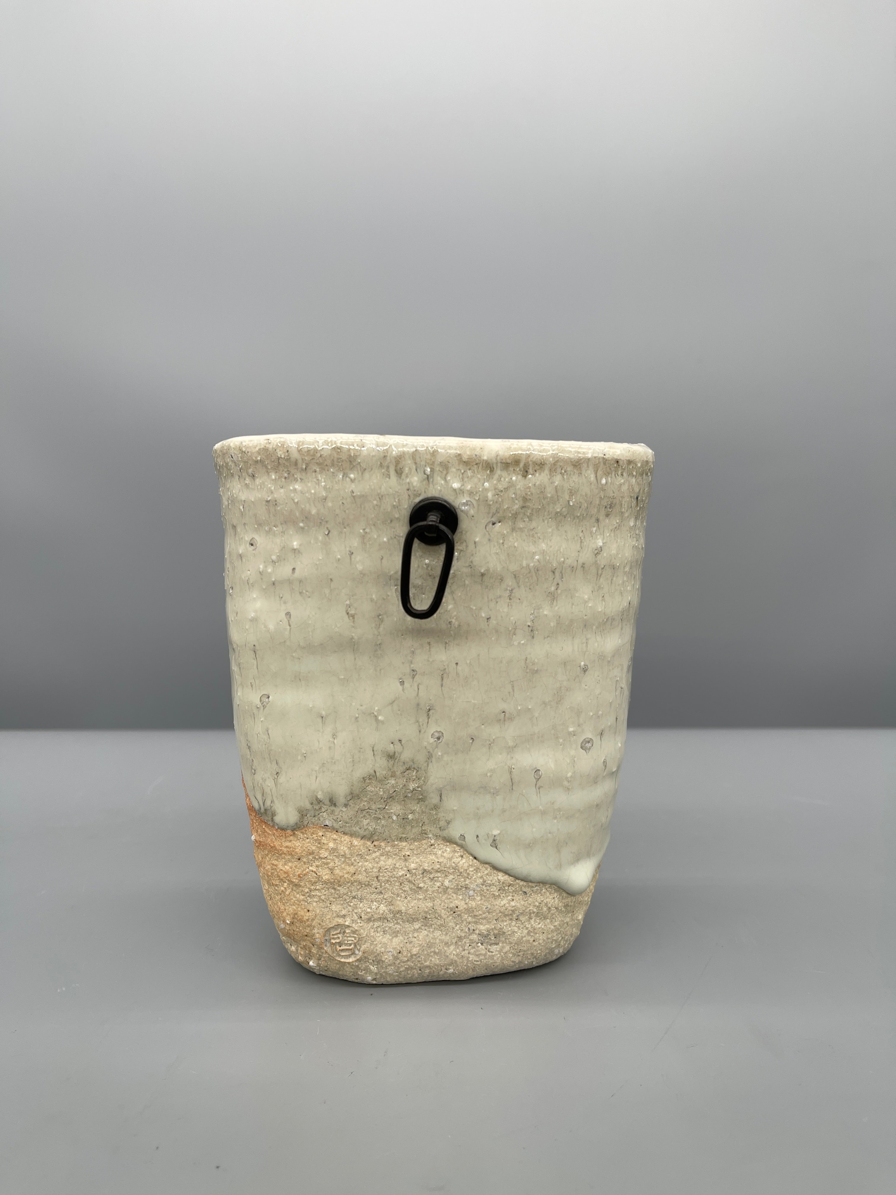 Vintage Japanese Pottery Wall Hanging Vase