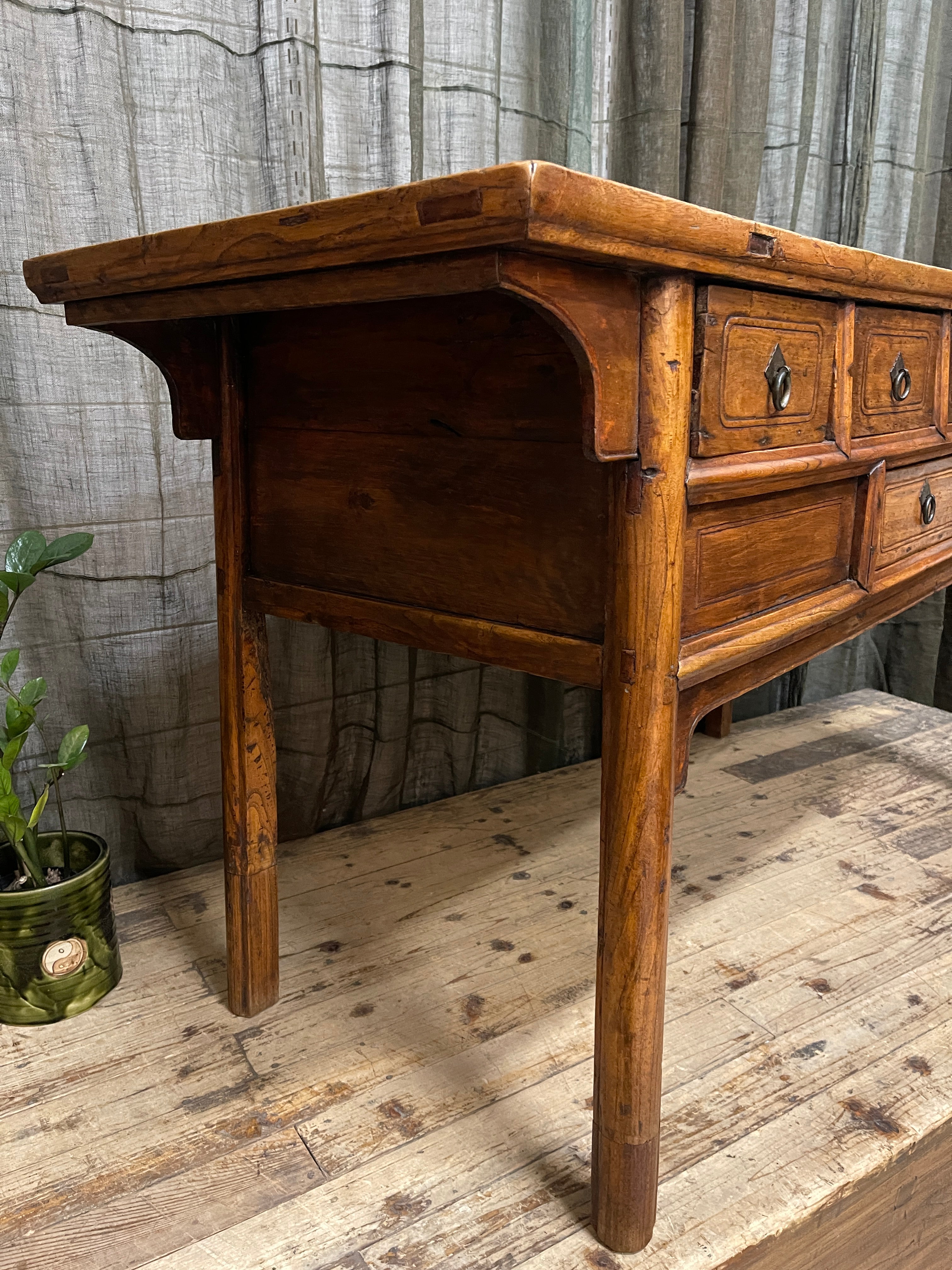 Antique Provincial Chinese Hall Table - Elm & Poplar