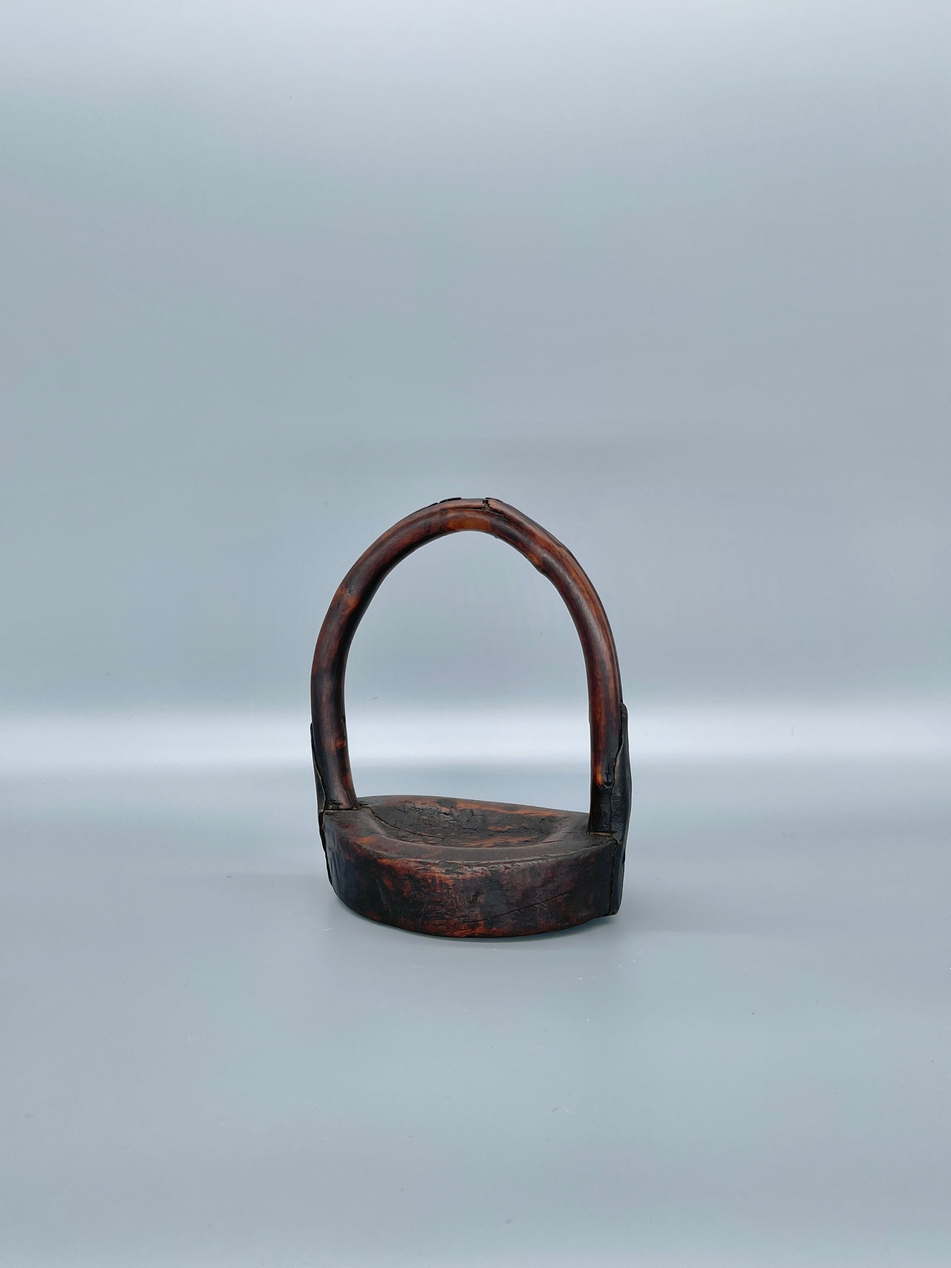 Unusual Japanese Wooden Basket, Display Piece