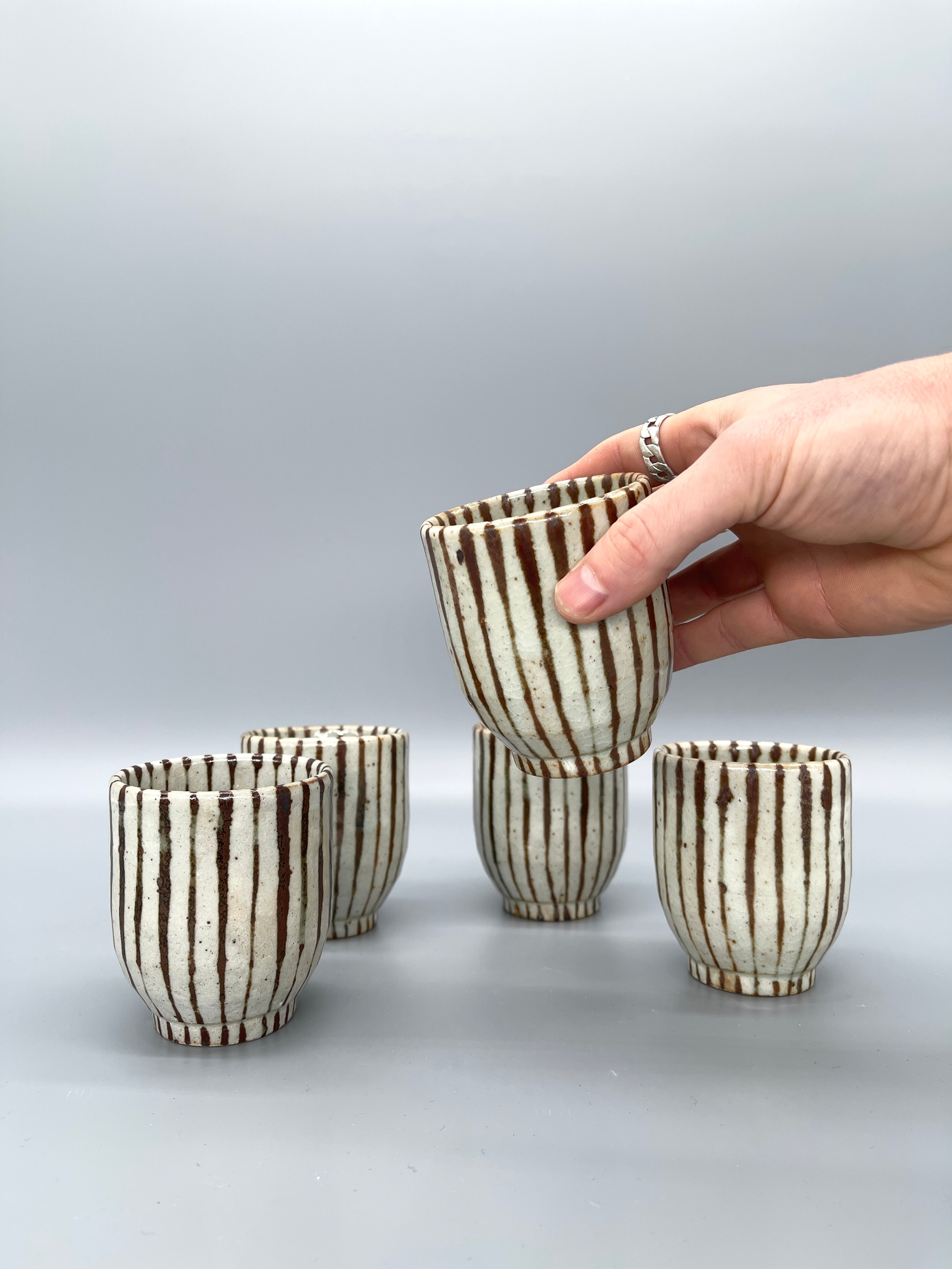 Vintage Japanese Set of Cups, Hand Painted