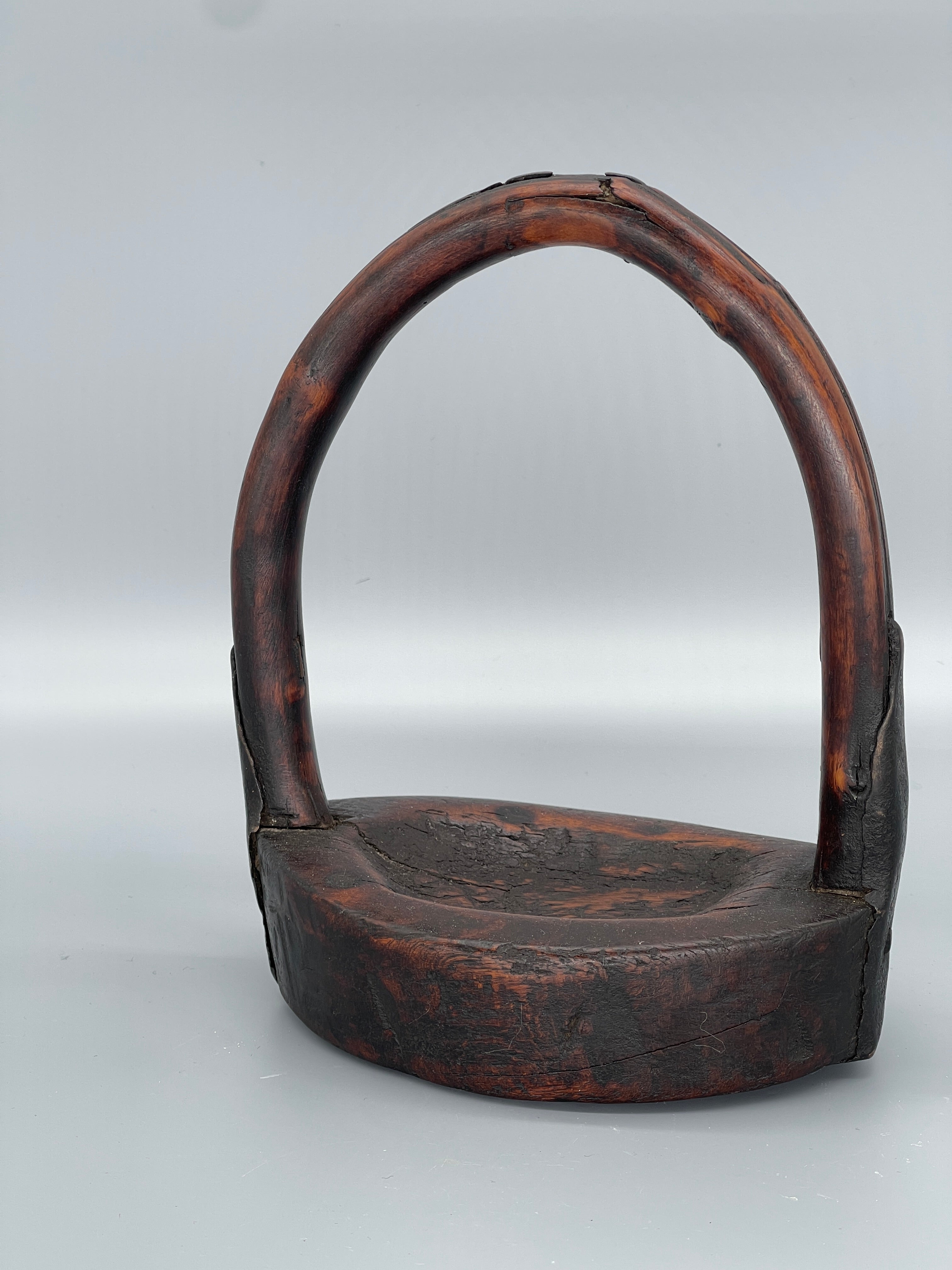 Unusual Japanese Wooden Basket, Display Piece