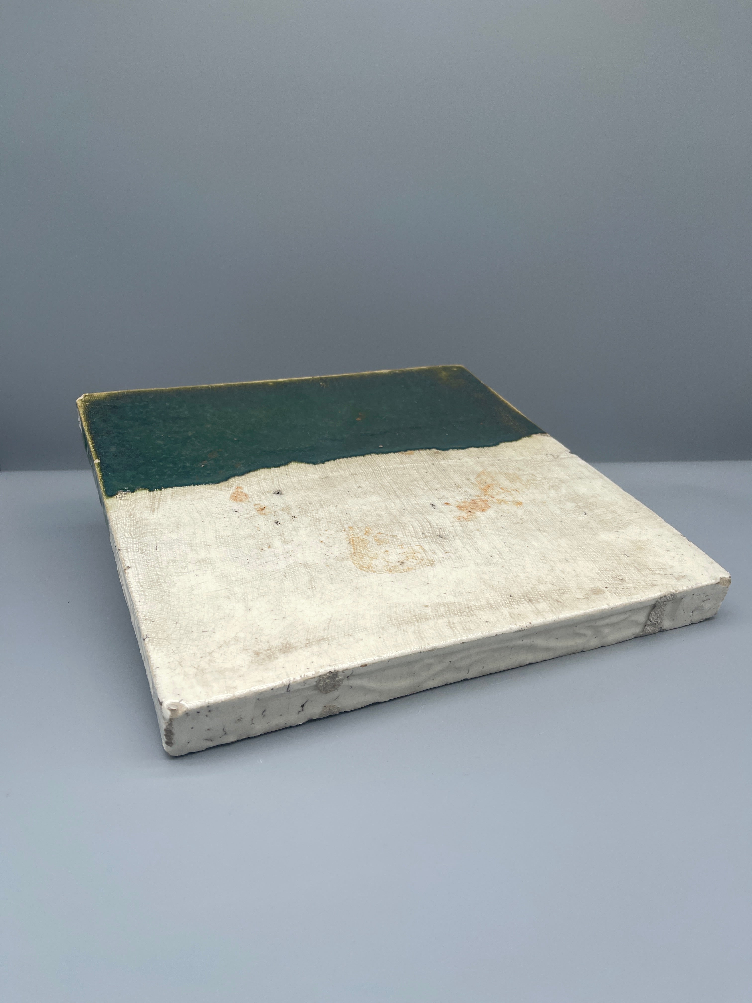 Vintage Japanese Oribe Pottery Tea Tile