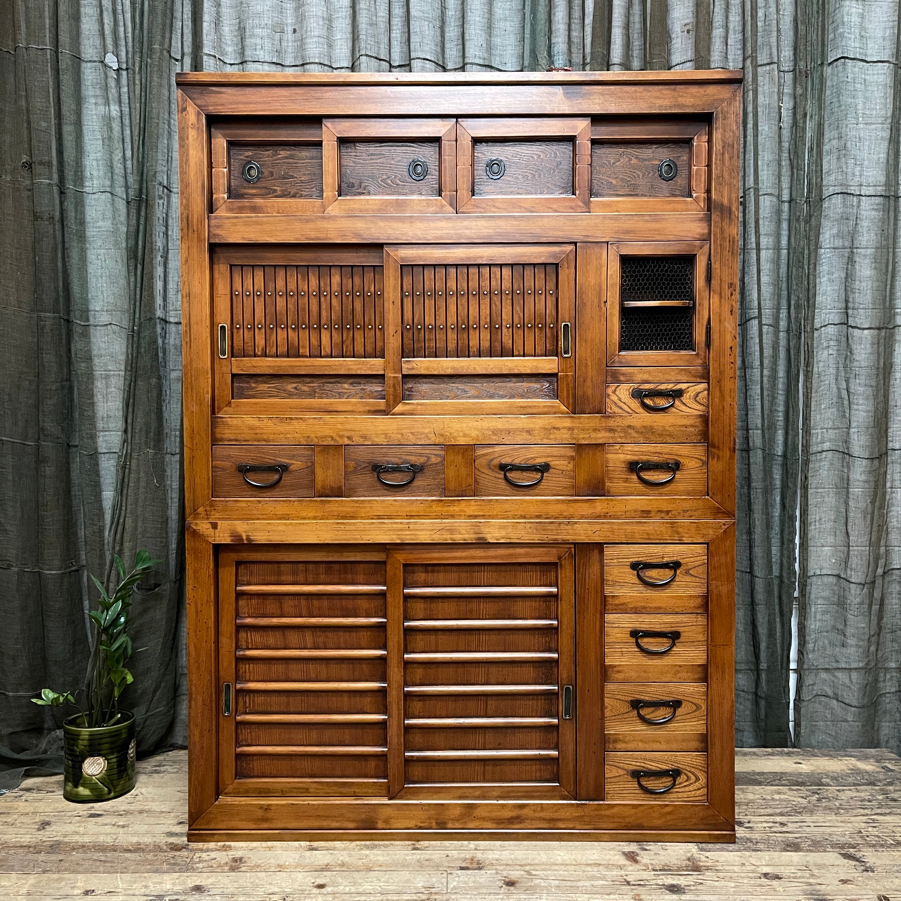 Japanese Mizuya, Kitchen Cabinet - Cedar, Cypress, Elm | Late Meiji