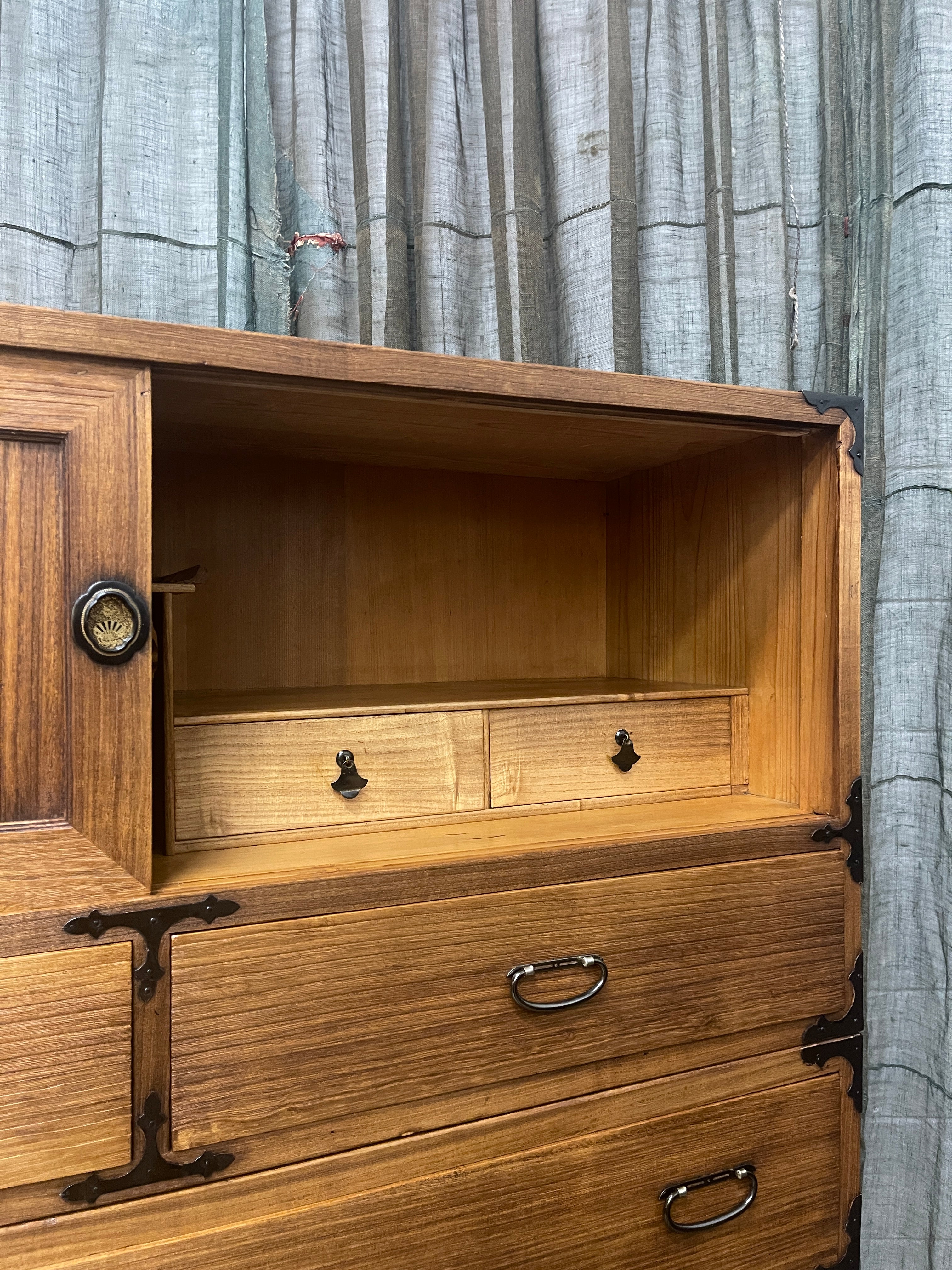 Japanese Three-Piece Kimono Chest of Drawers - Paulownia | Midcentury