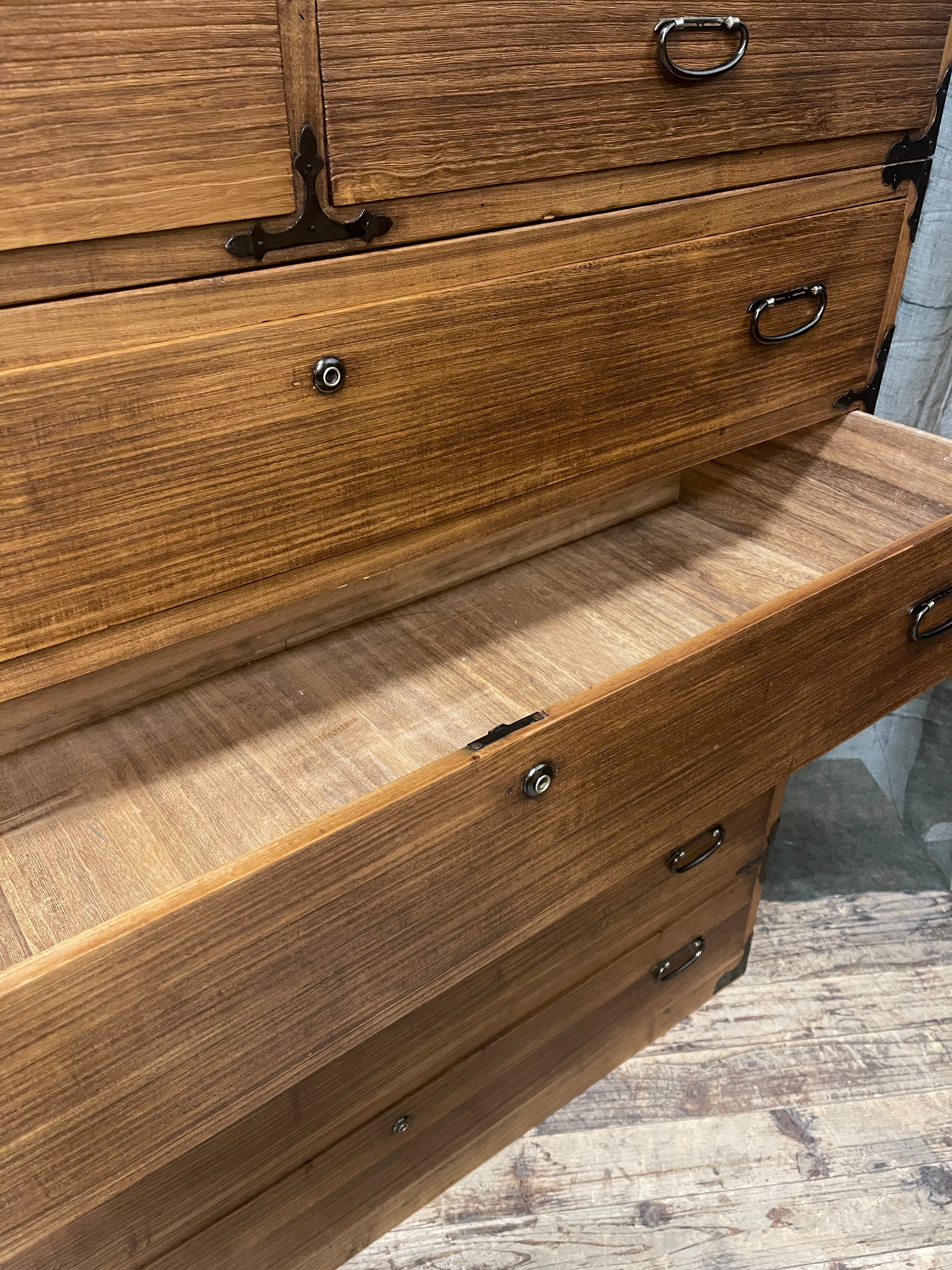 Japanese Three-Piece Kimono Chest of Drawers - Paulownia | Midcentury