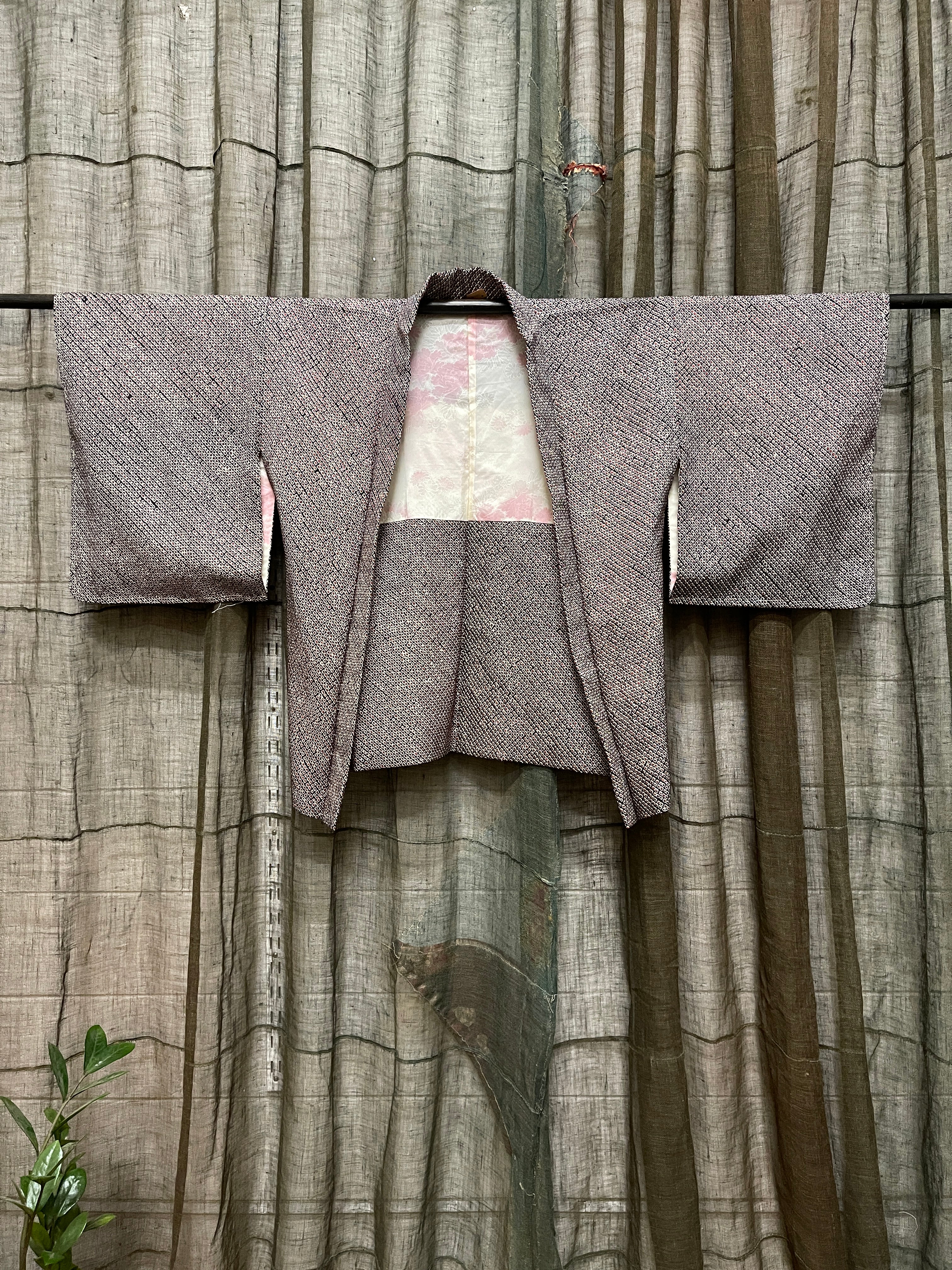 Japanese Haori-Kimono Jacket - Black Shibori