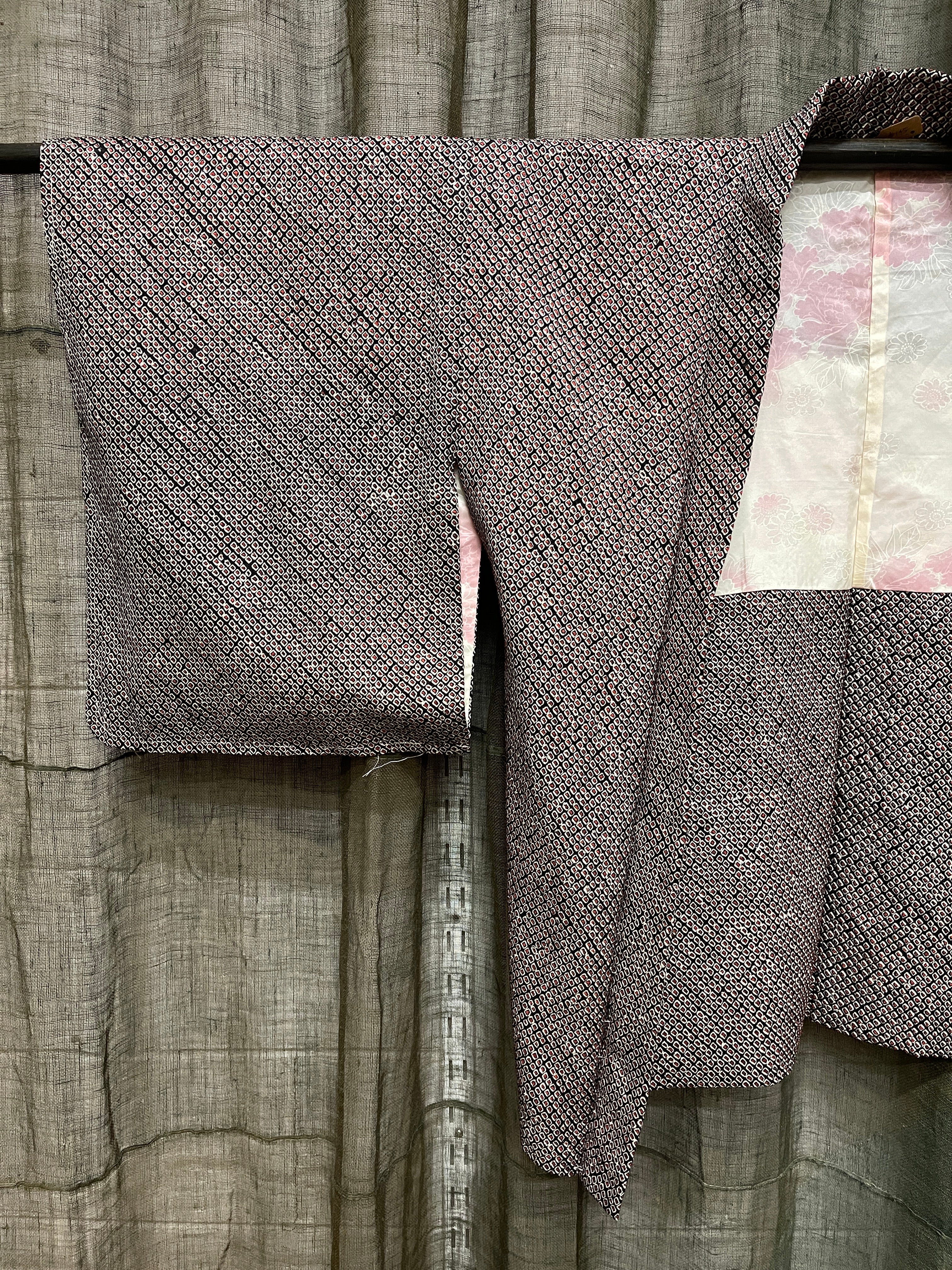 Japanese Haori-Kimono Jacket - Black Shibori