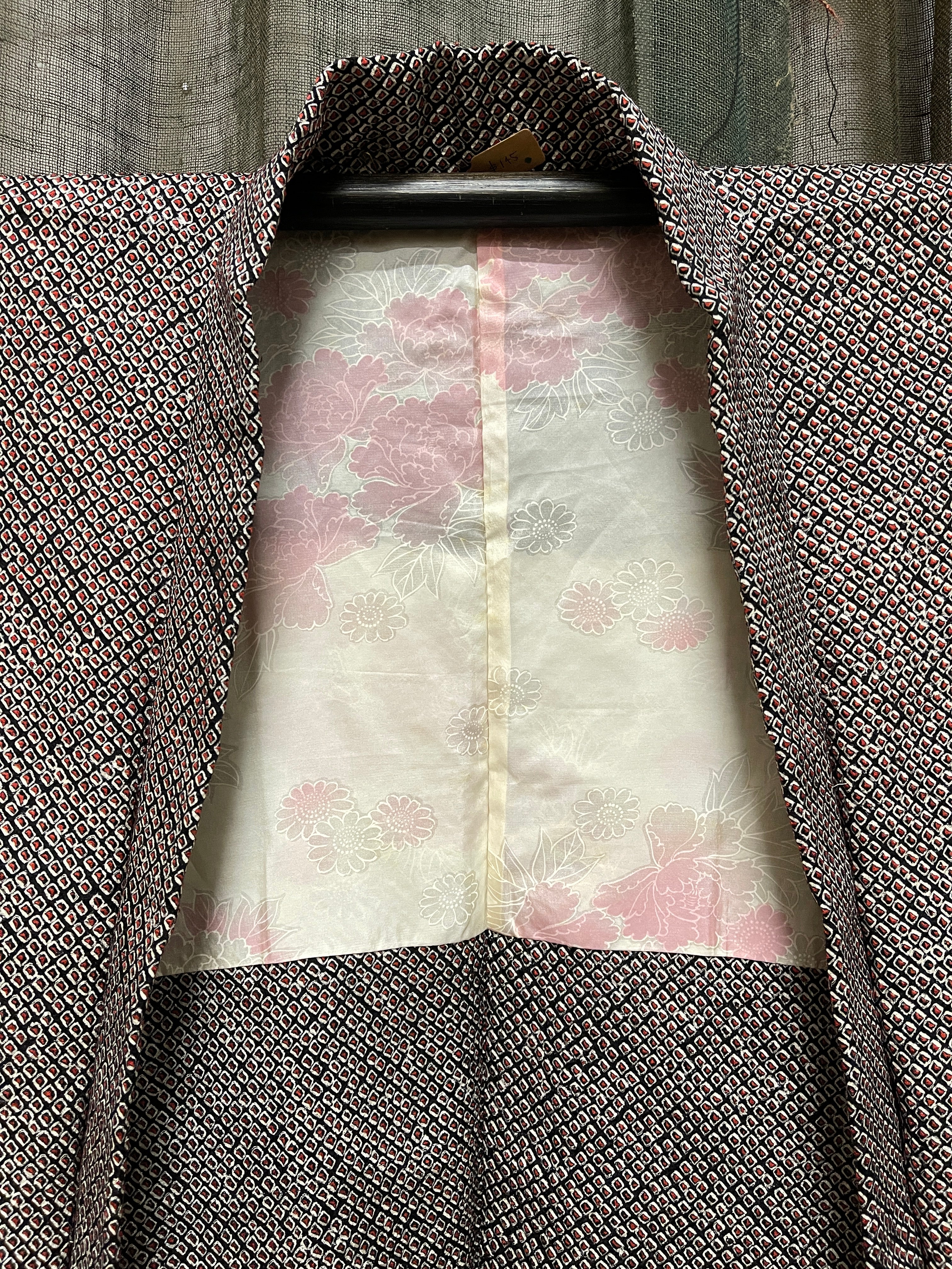 Japanese Haori-Kimono Jacket - Black Shibori