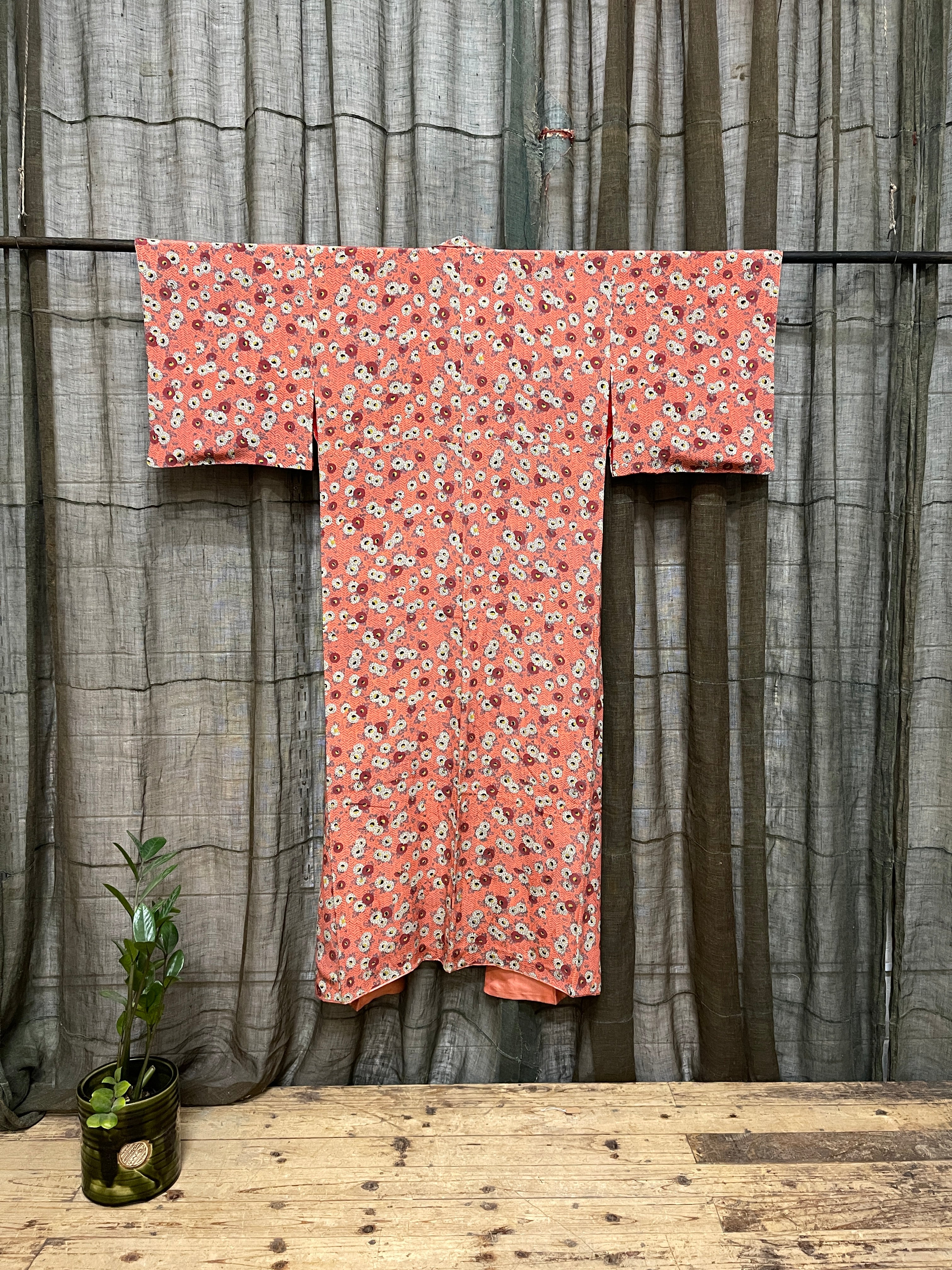 Vintage Japanese Silk Kimono | Pink, Floral Design