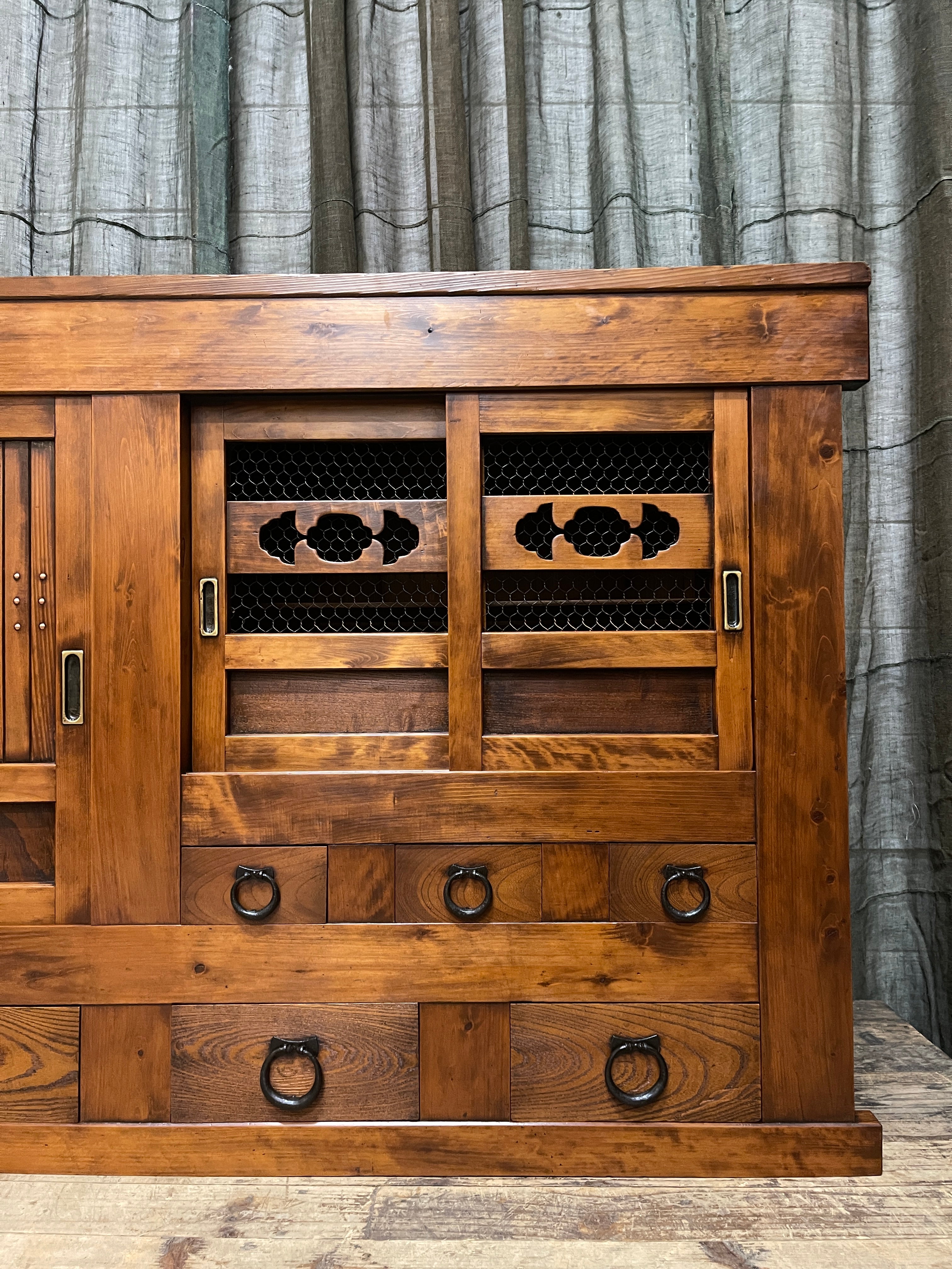 Antique Japanese Sideboard from Kyoto - Cedar, Cypress & Elm | Meiji