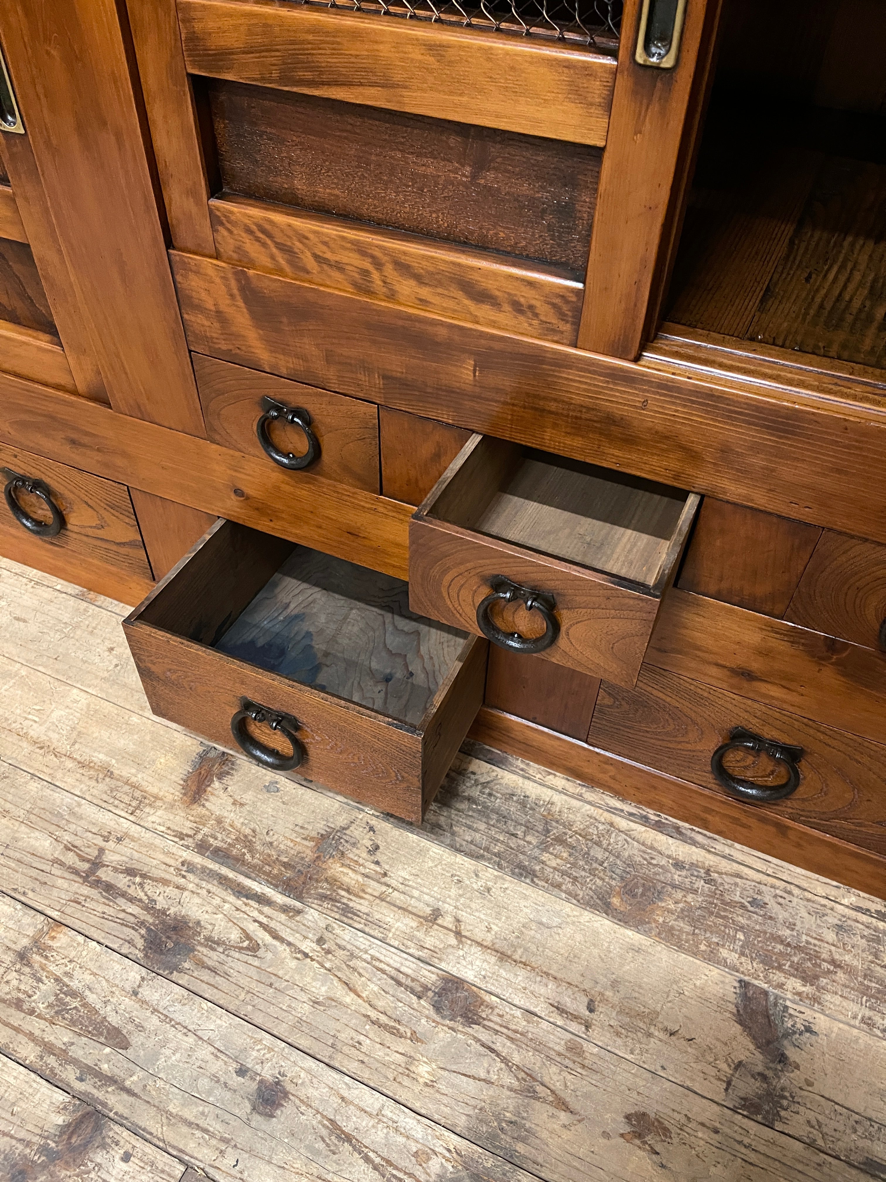 Antique Japanese Sideboard from Kyoto - Cedar, Cypress & Elm | Meiji