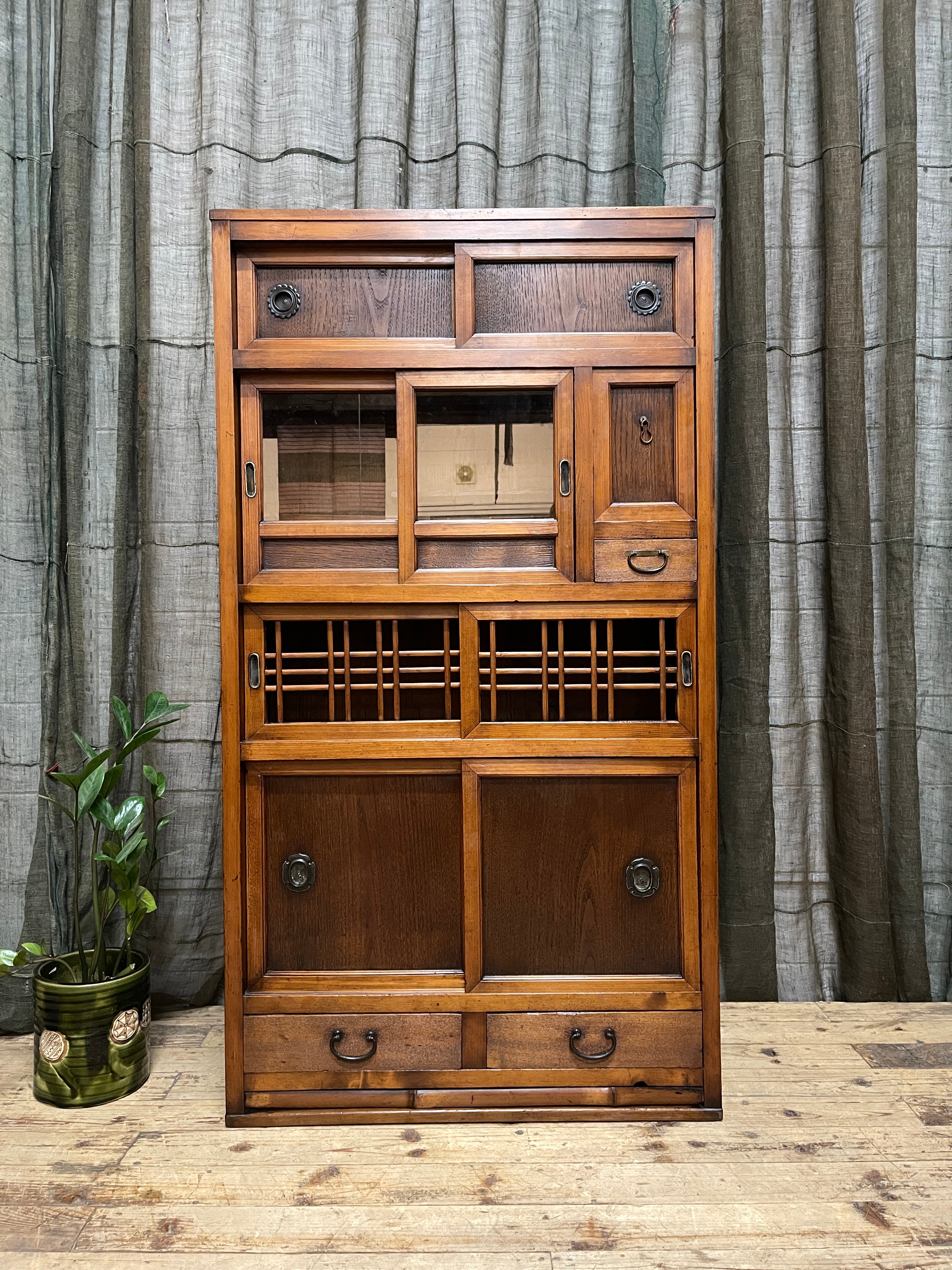 Japanese Mizuya, Kitchen Cabinet - Cedar, Cypress, Elm | c.1900