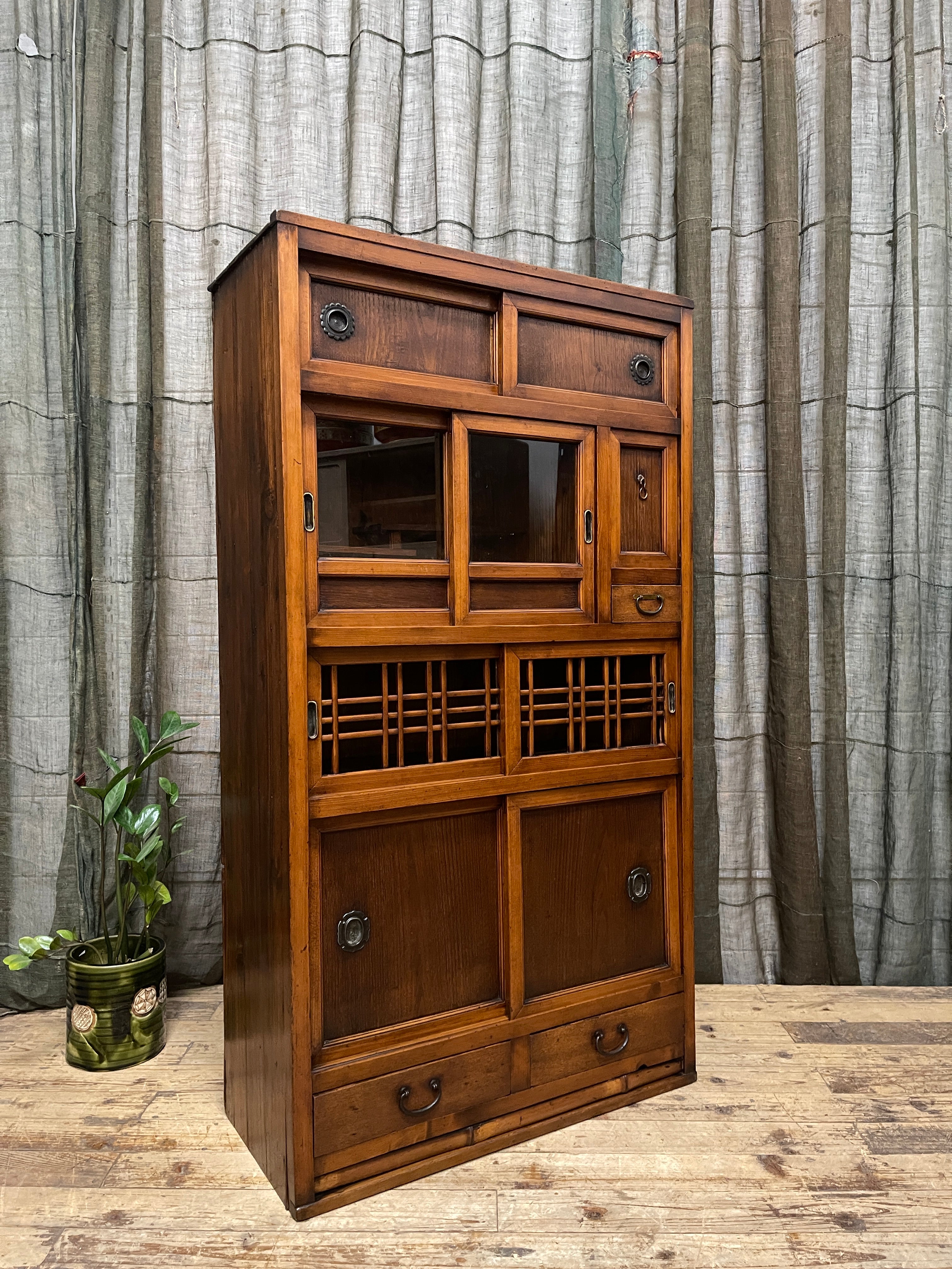 Japanese Mizuya, Kitchen Cabinet - Cedar, Cypress, Elm | c.1900