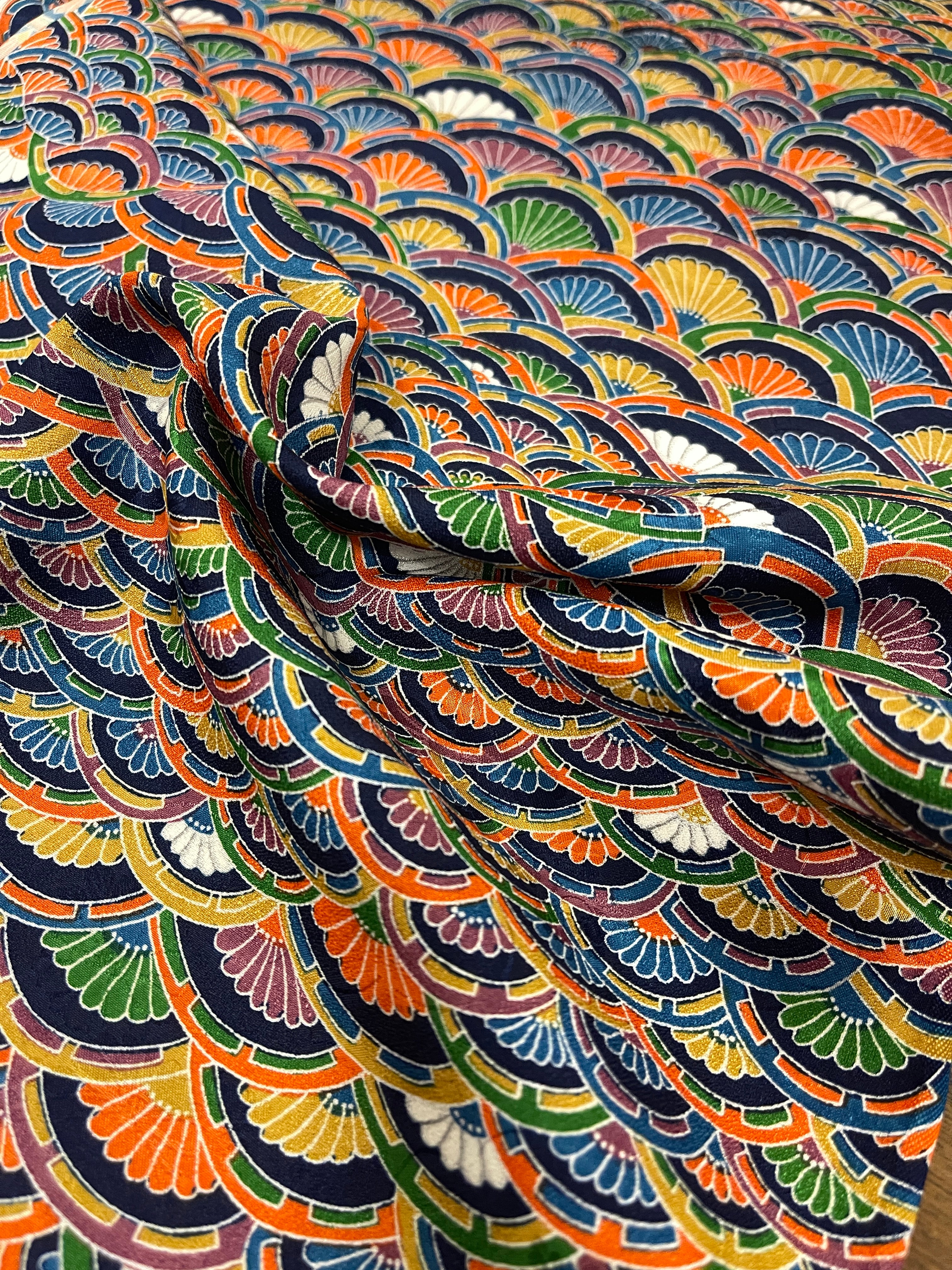 Japanese Silk Fabric Chrysanthemum