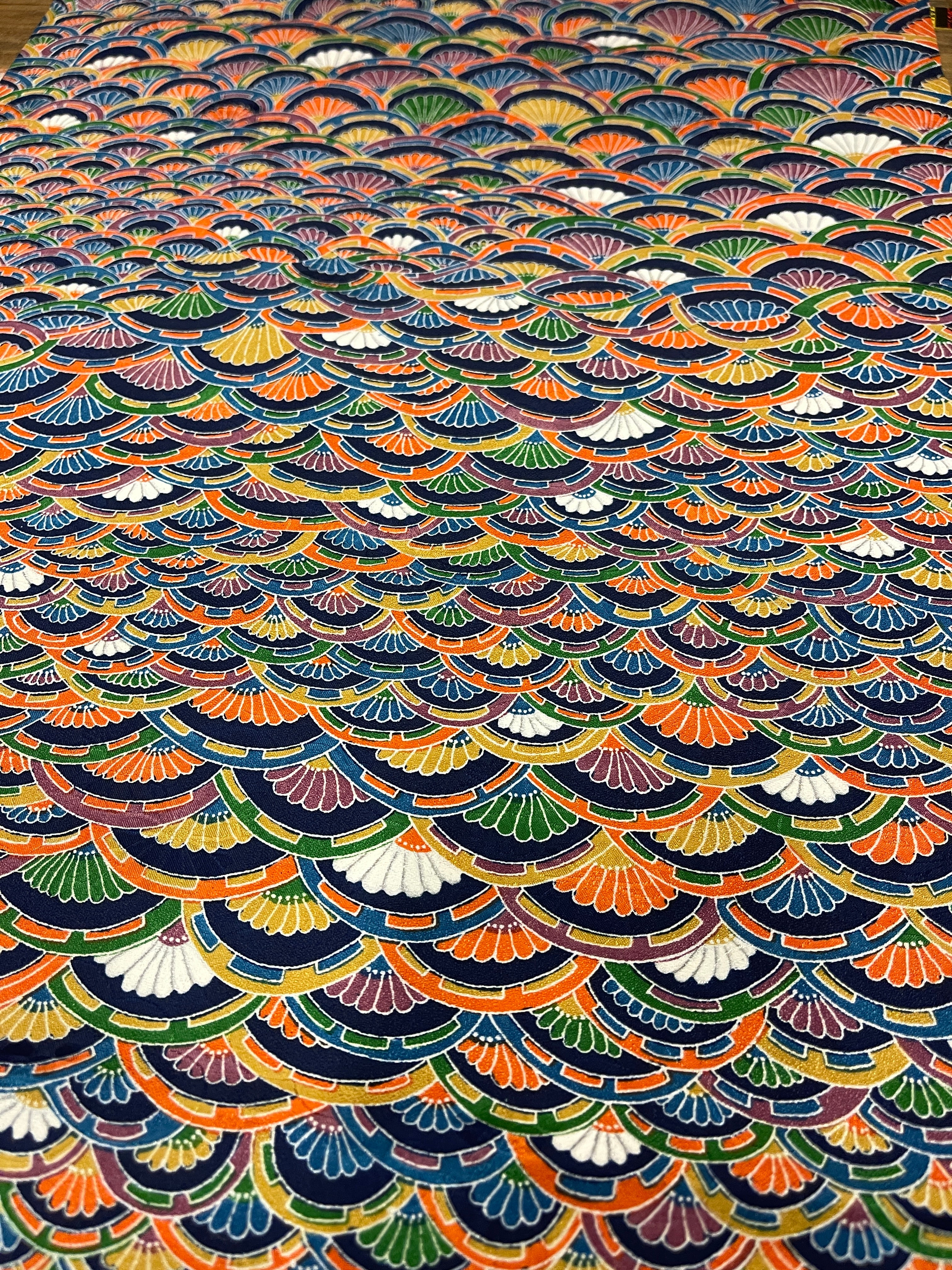 Japanese Silk Fabric Chrysanthemum