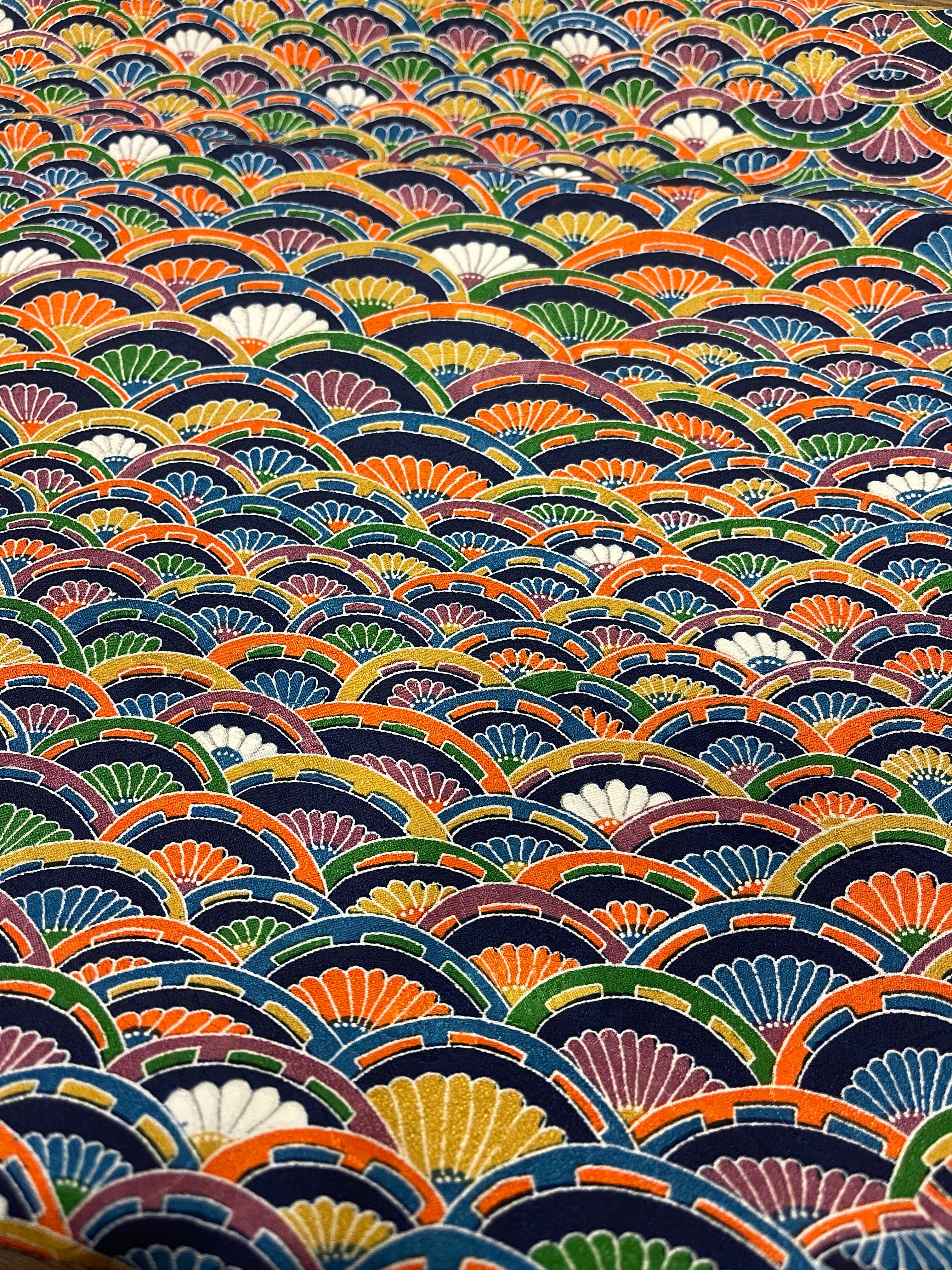 Japanese Silk Fabric Chrysanthemum