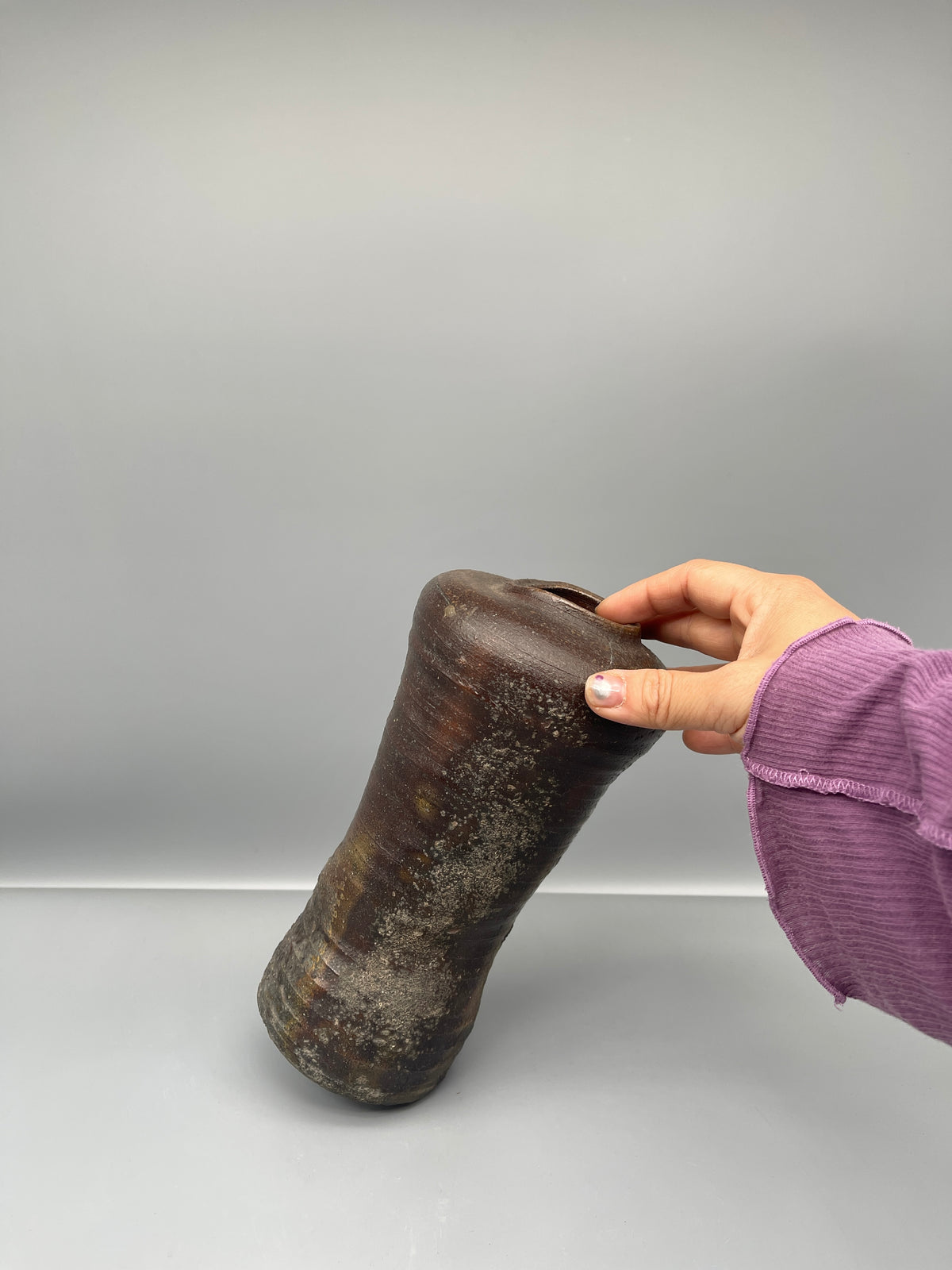 Vintage Japanese Vase - Earthy Brown Bizen Glaze